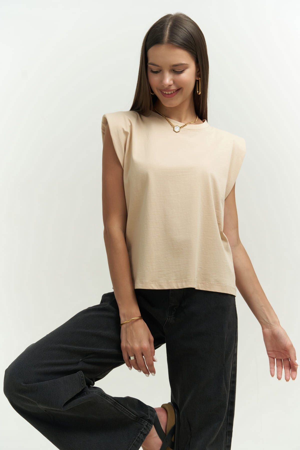 Armanda Vatkalı Vizon T-shirt