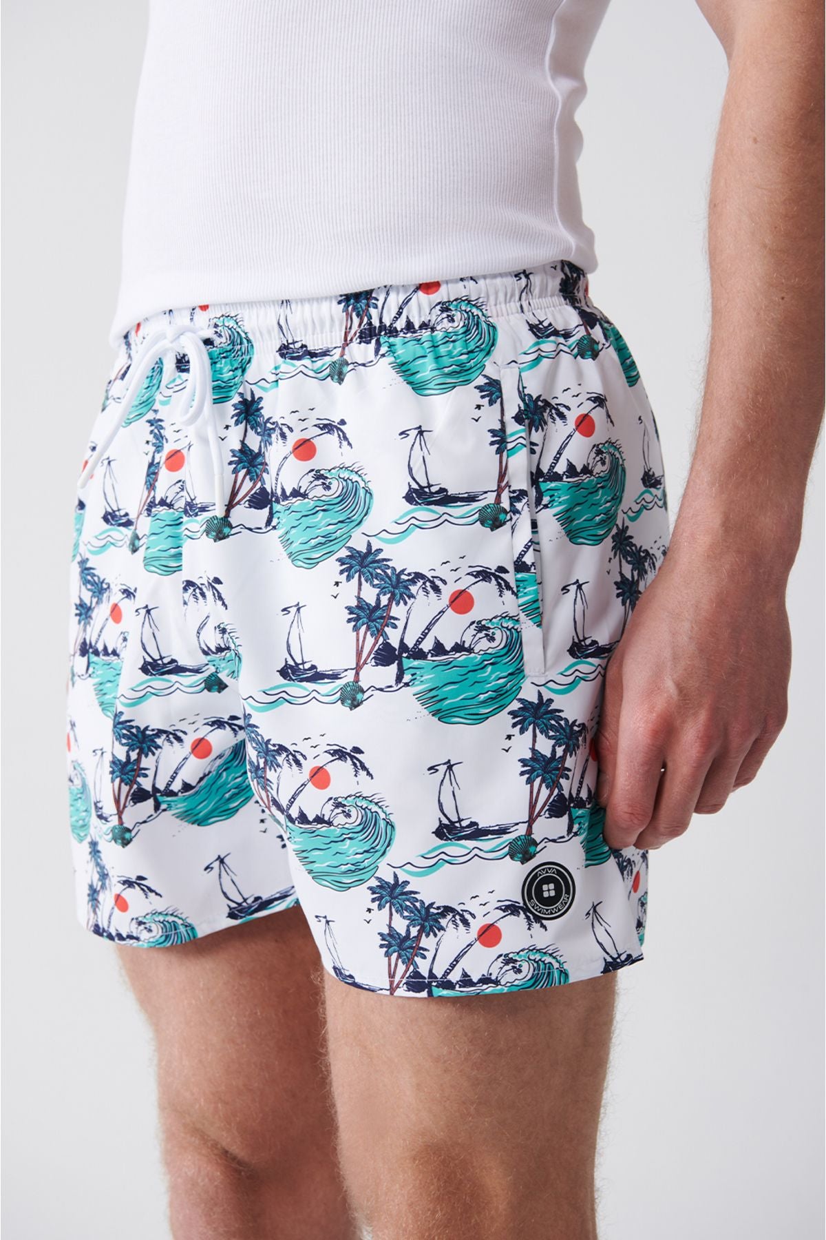Men's Multicolour fast -drying Printed Standard Size Mayo Sea Short E003802