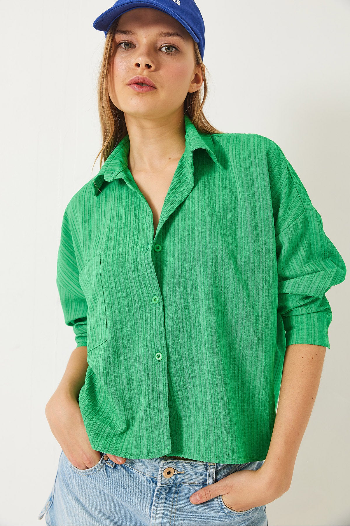 Women's Single Pocket Long Sleeve Casual Shirt 60261562