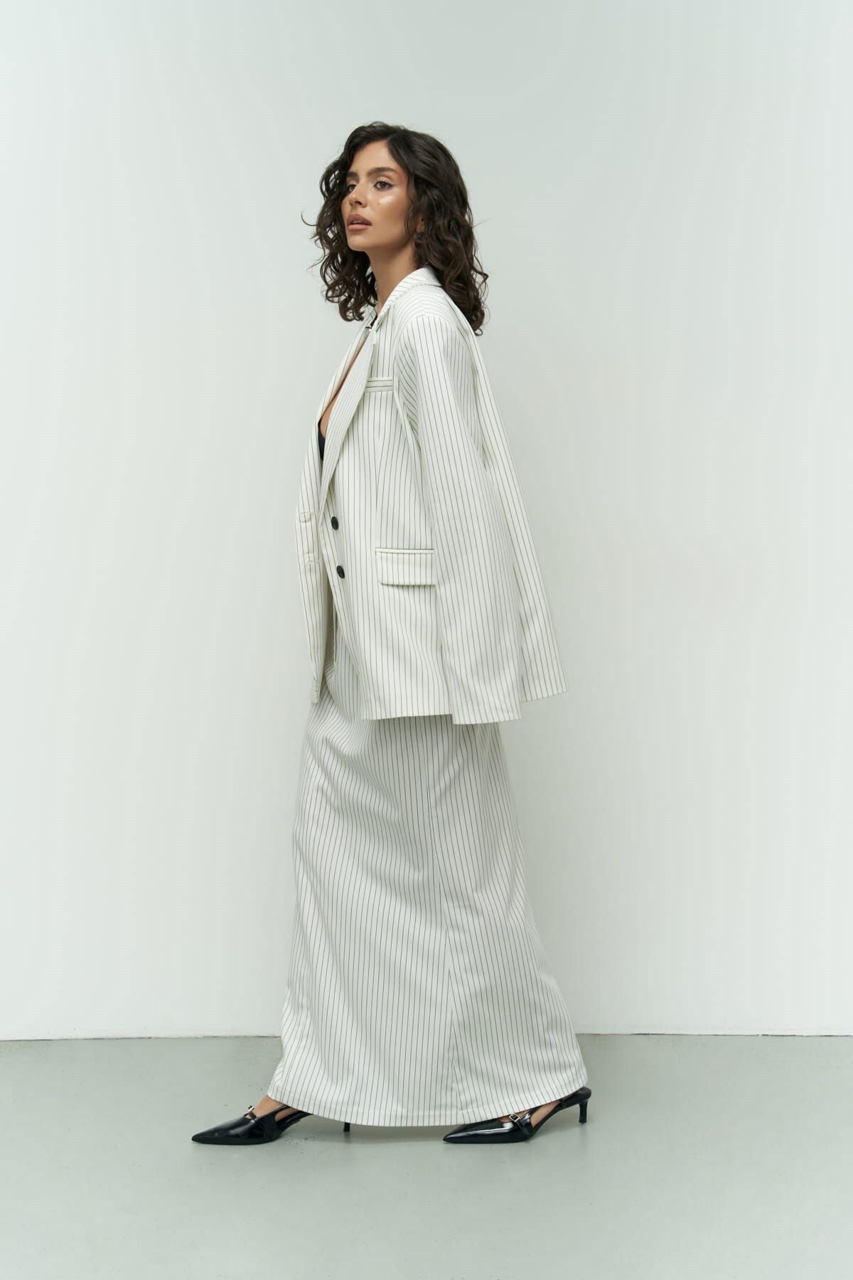 Bruno striped ecru skirt