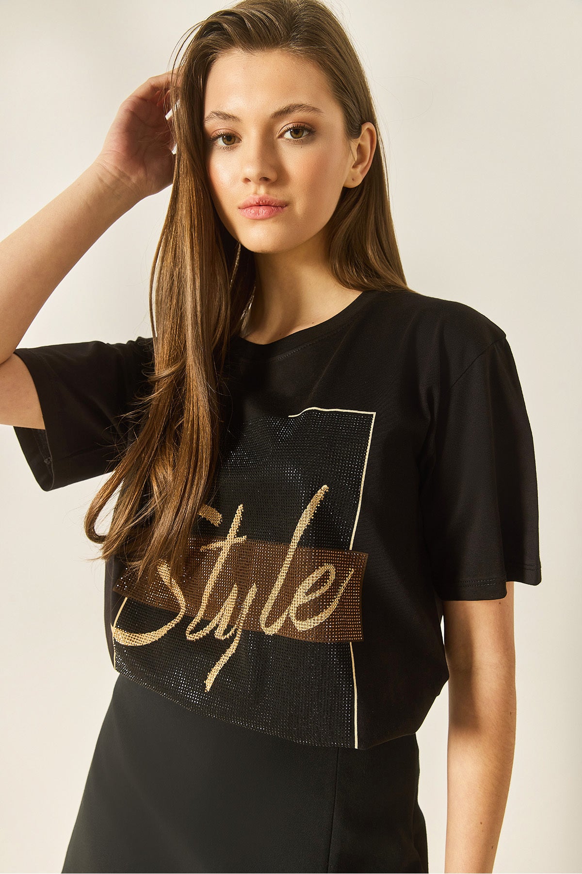 Women's Style Written Stone Printed Comfortable Fit Cotton T-Shirt 1610 60283282