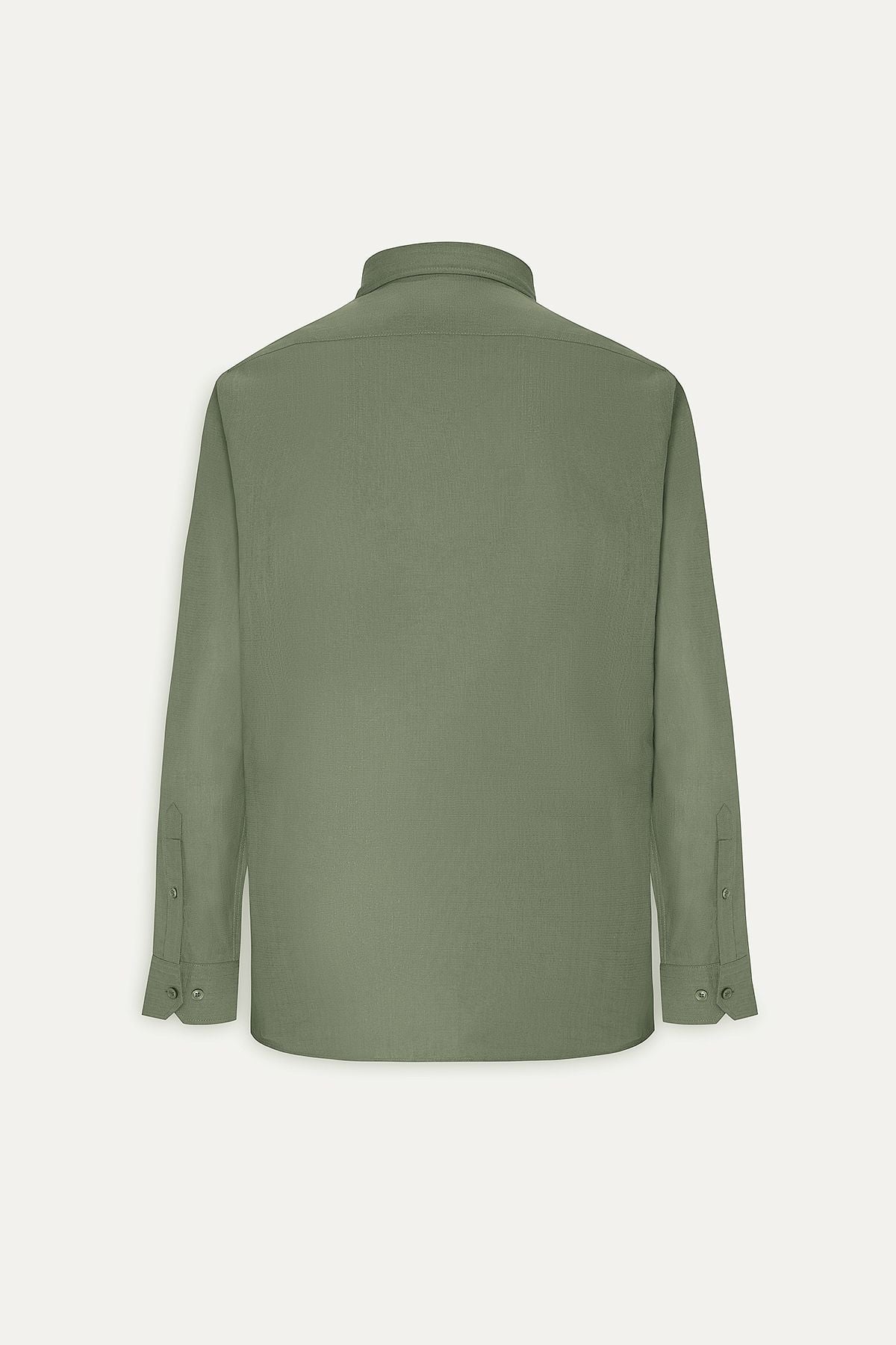 Men's Khaki Comfort Fit Casual Cut Hidden button collar 100 %cotton pennant shirt