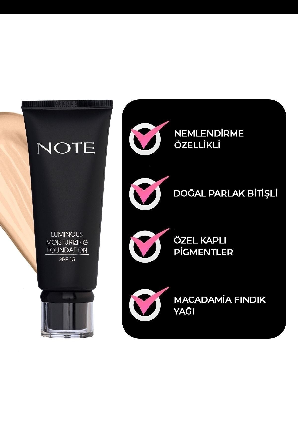 Luminous Moisturizing SPF 15 Moisturizer Effective Bright Finish Foundation - 01 Beige