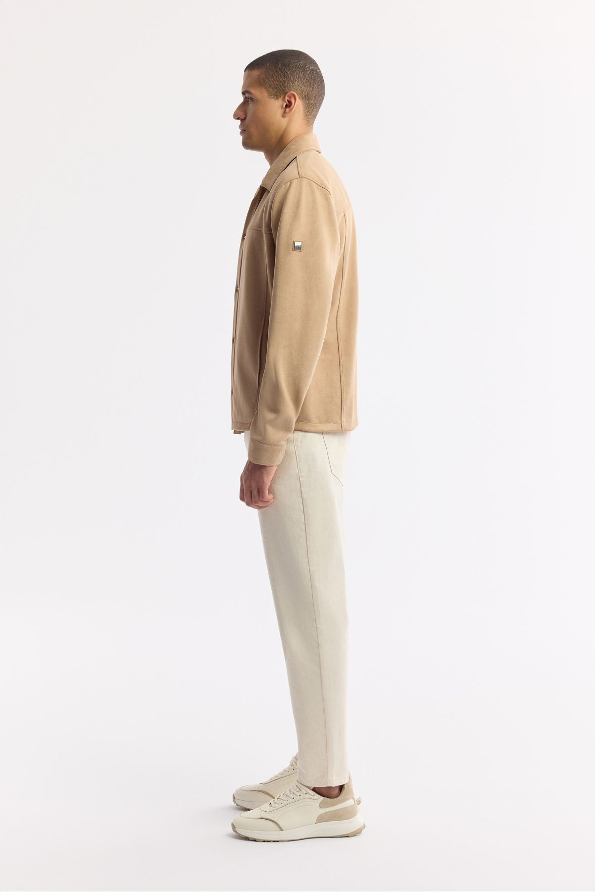 Men's Beige Classic Collar Pocket Lined Mont A51y6002