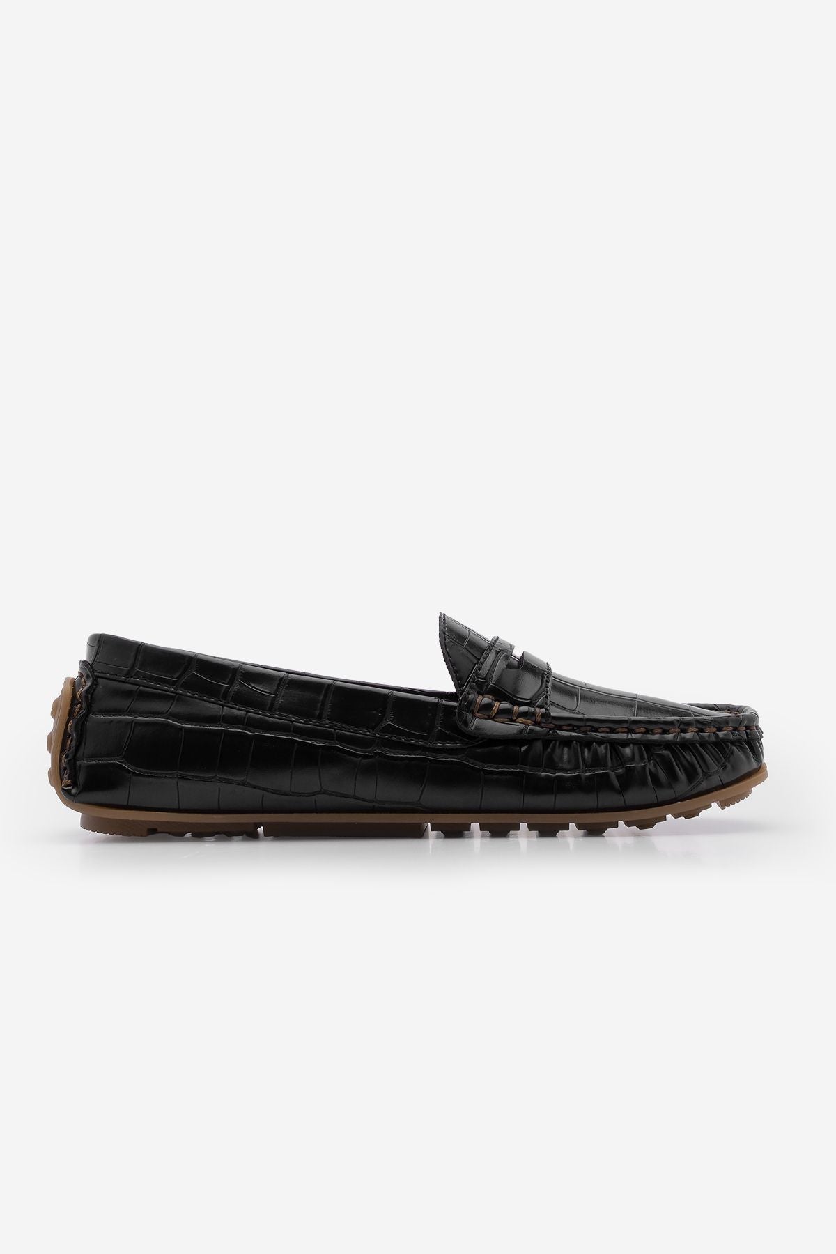 Woman Loafer Daily Shoes Feryus Black Croco