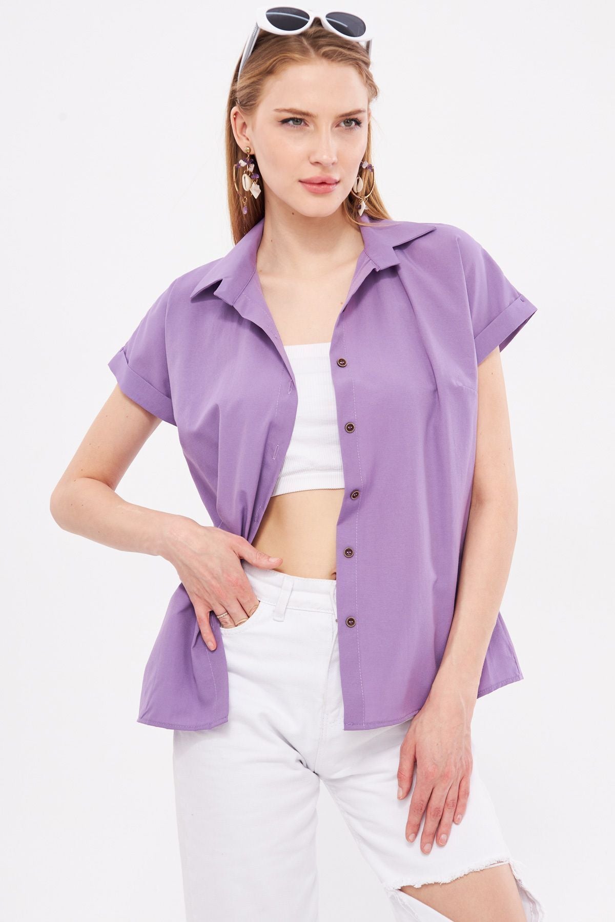WOMEN'S LILA SHORT SOLD SHIRT ARM-19Y001065