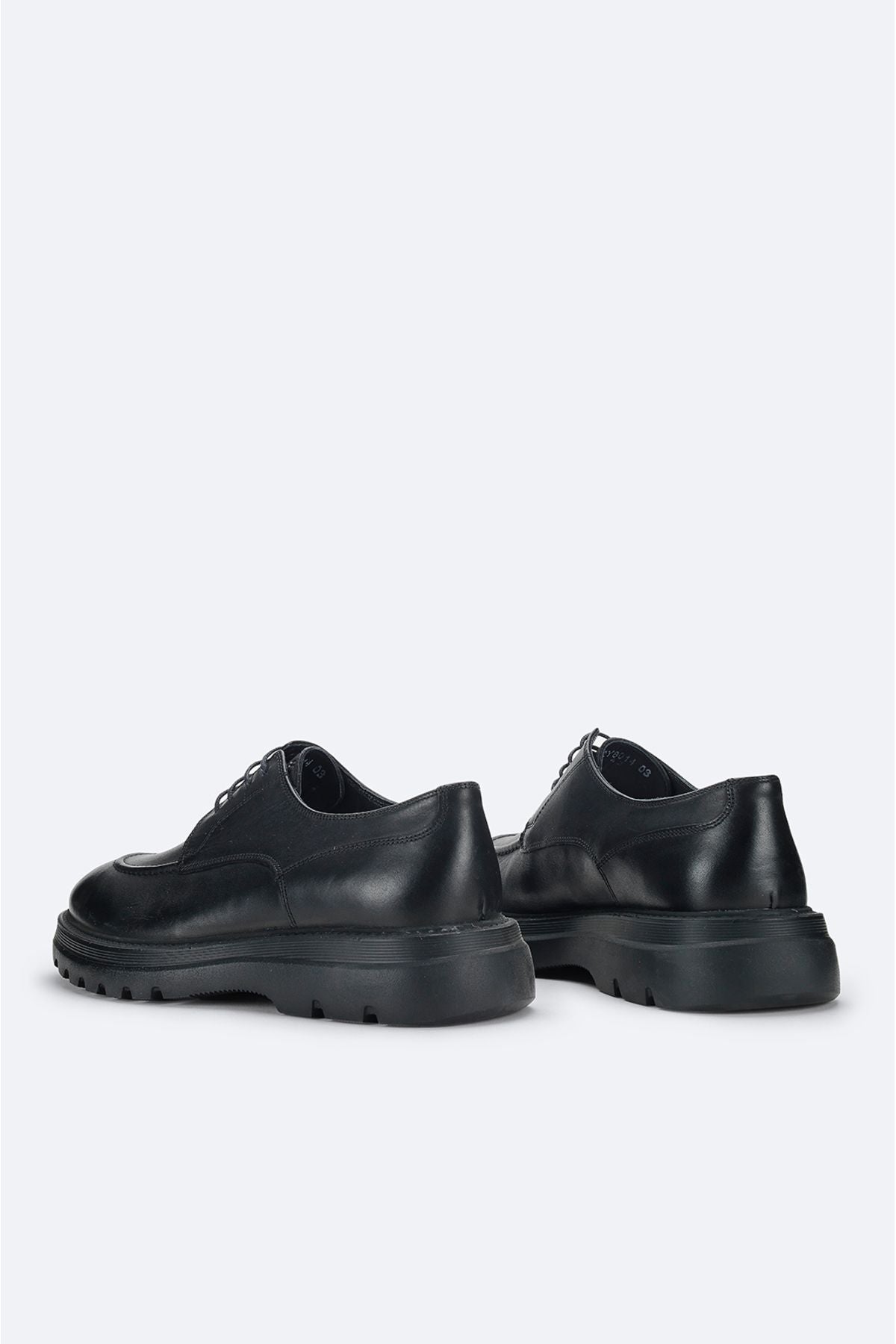 Men's black 100 %leather nose stitched laced classic shoes A32Y8014