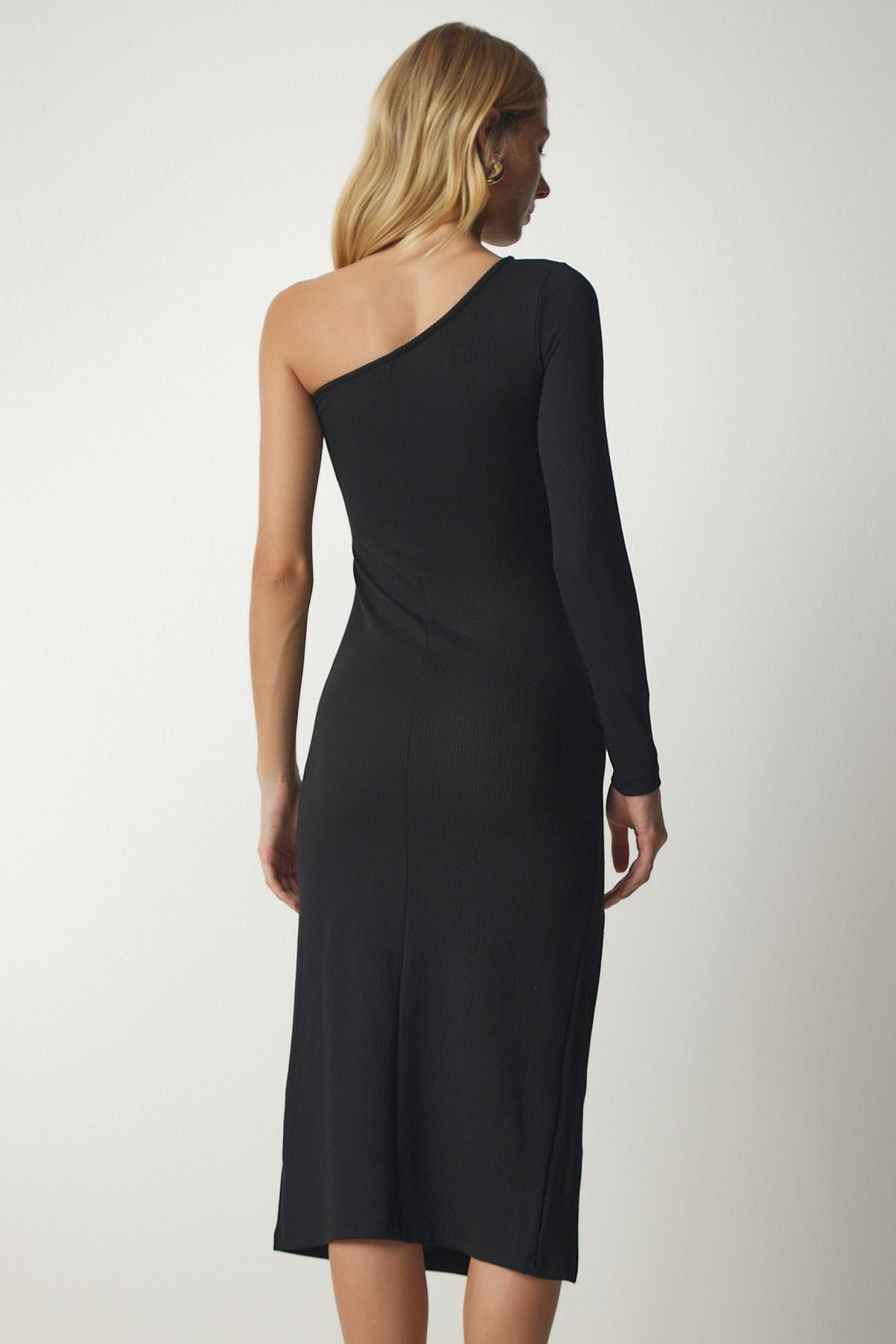 Women's black one shoulder sitting on the body jarsse dress ub00133