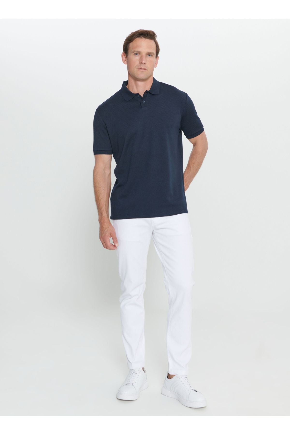 Altınyyıldız Classics Flat Navy Men's Polo T-shirt 4a4824200083