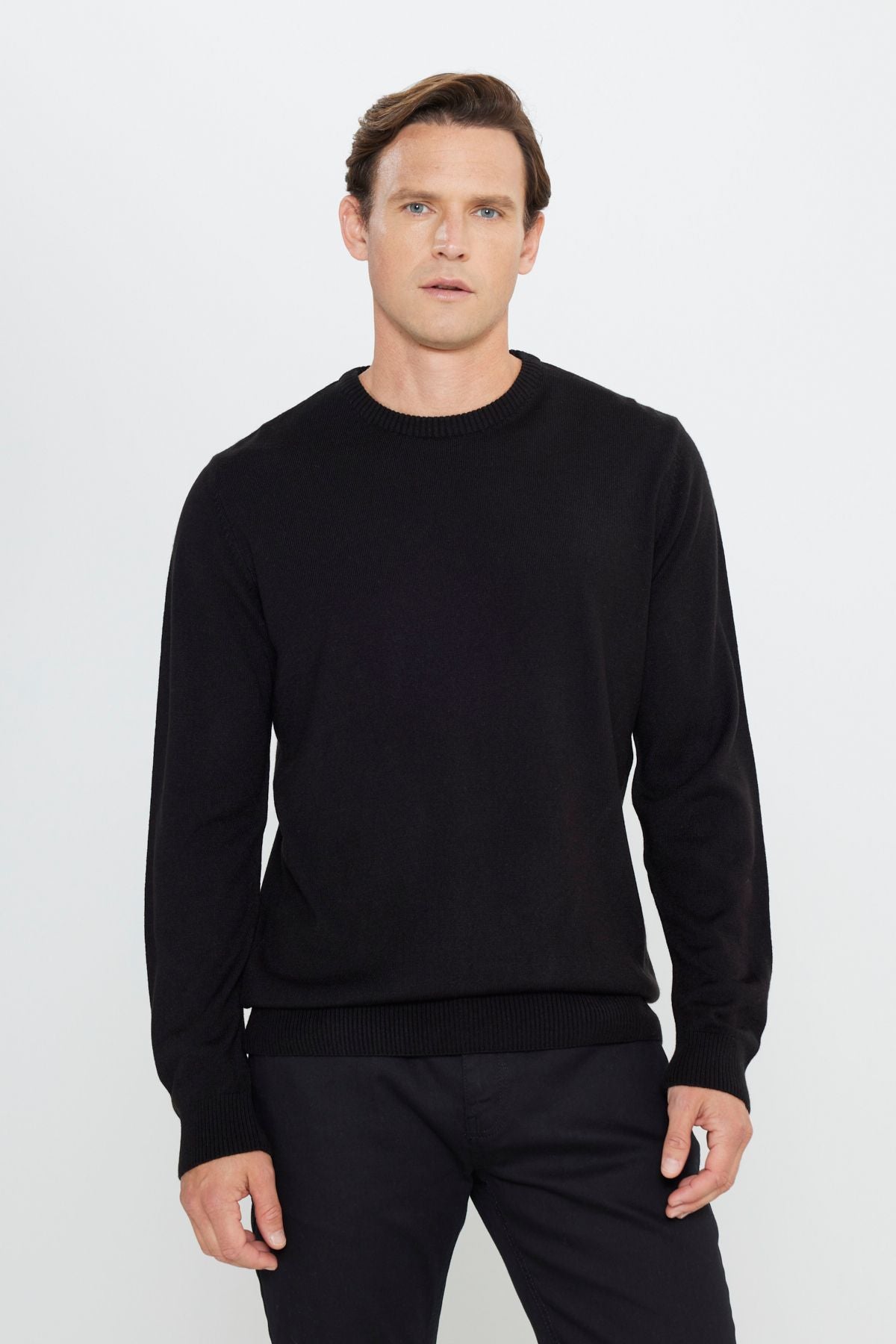 Men's black hair growth anti-pilling standard fit Normal Normal Cut Bicycle Celko Sweater