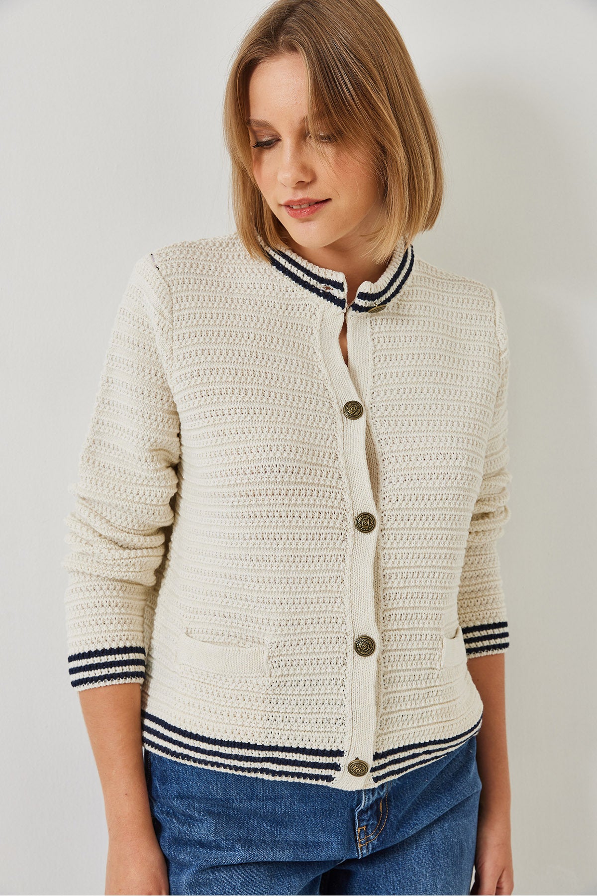 Women's Buttoned Pocket Detailed Knitwear Cardigan 20246247