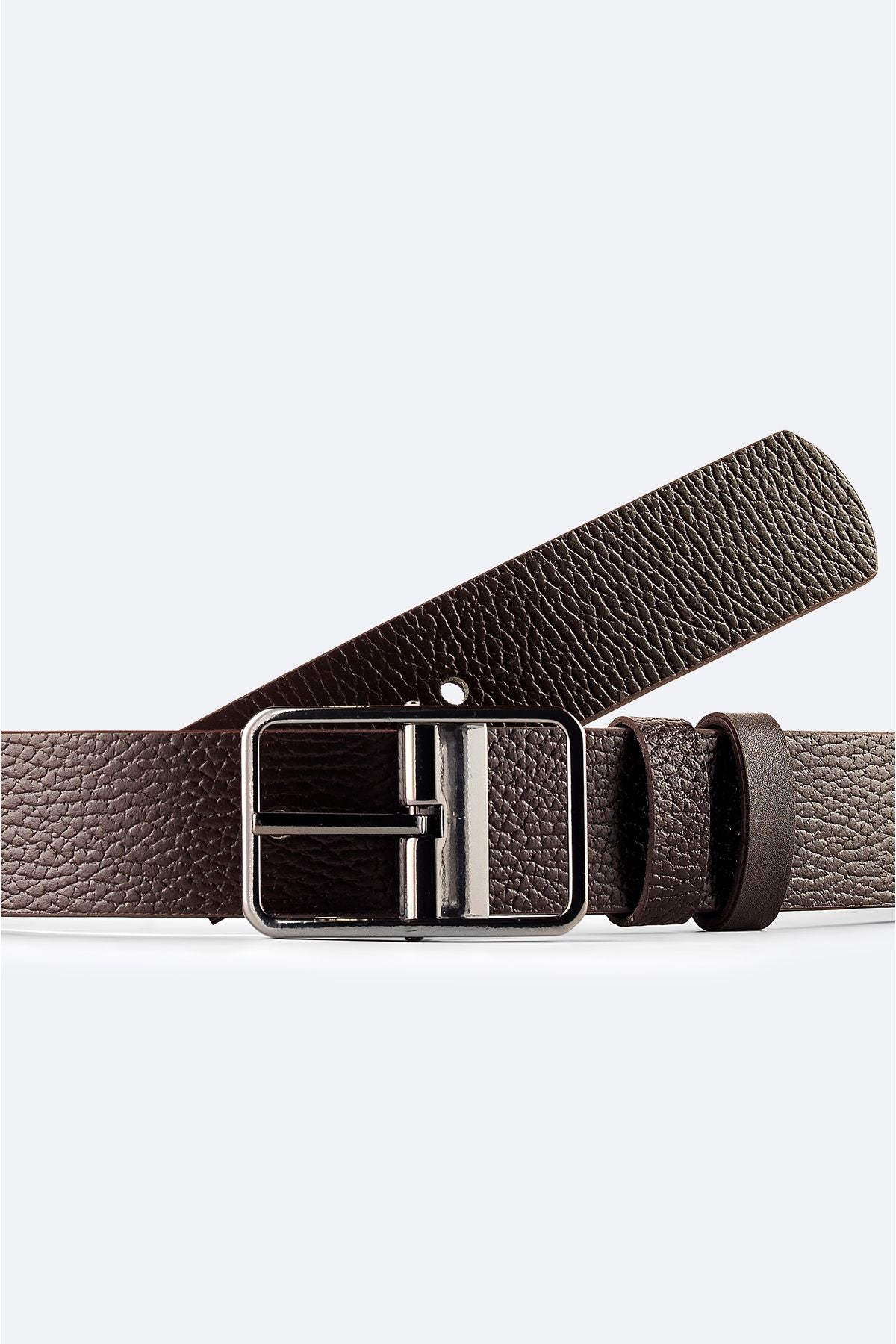 Men's Brown double -sided 100 %leather belt A42y9310
