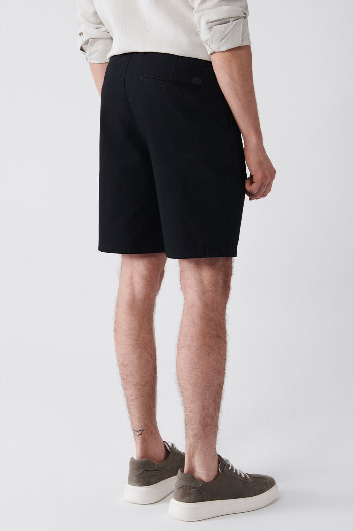 Men's black flexible patara chino canvas shorts B003730