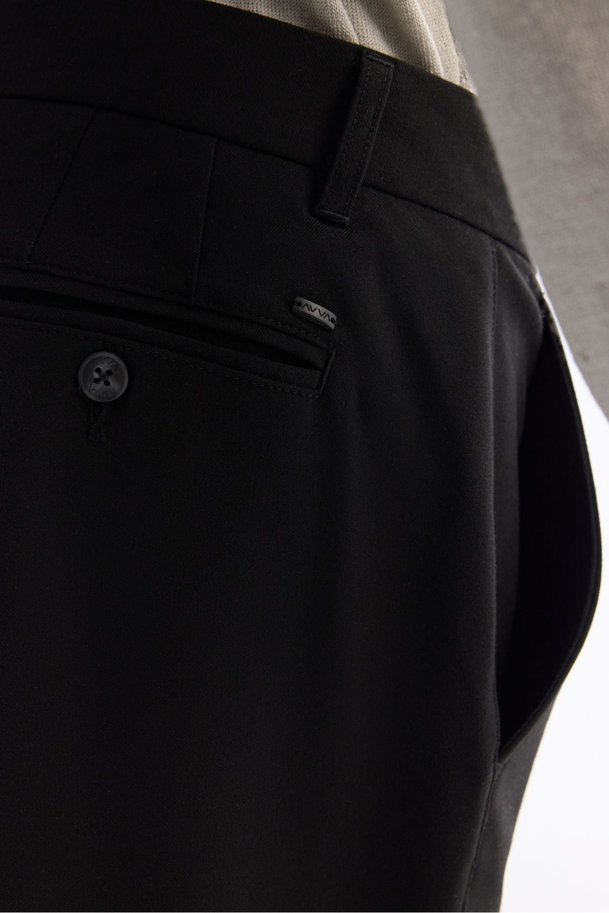 Men's black classic waist soft button Chino Pants B003035