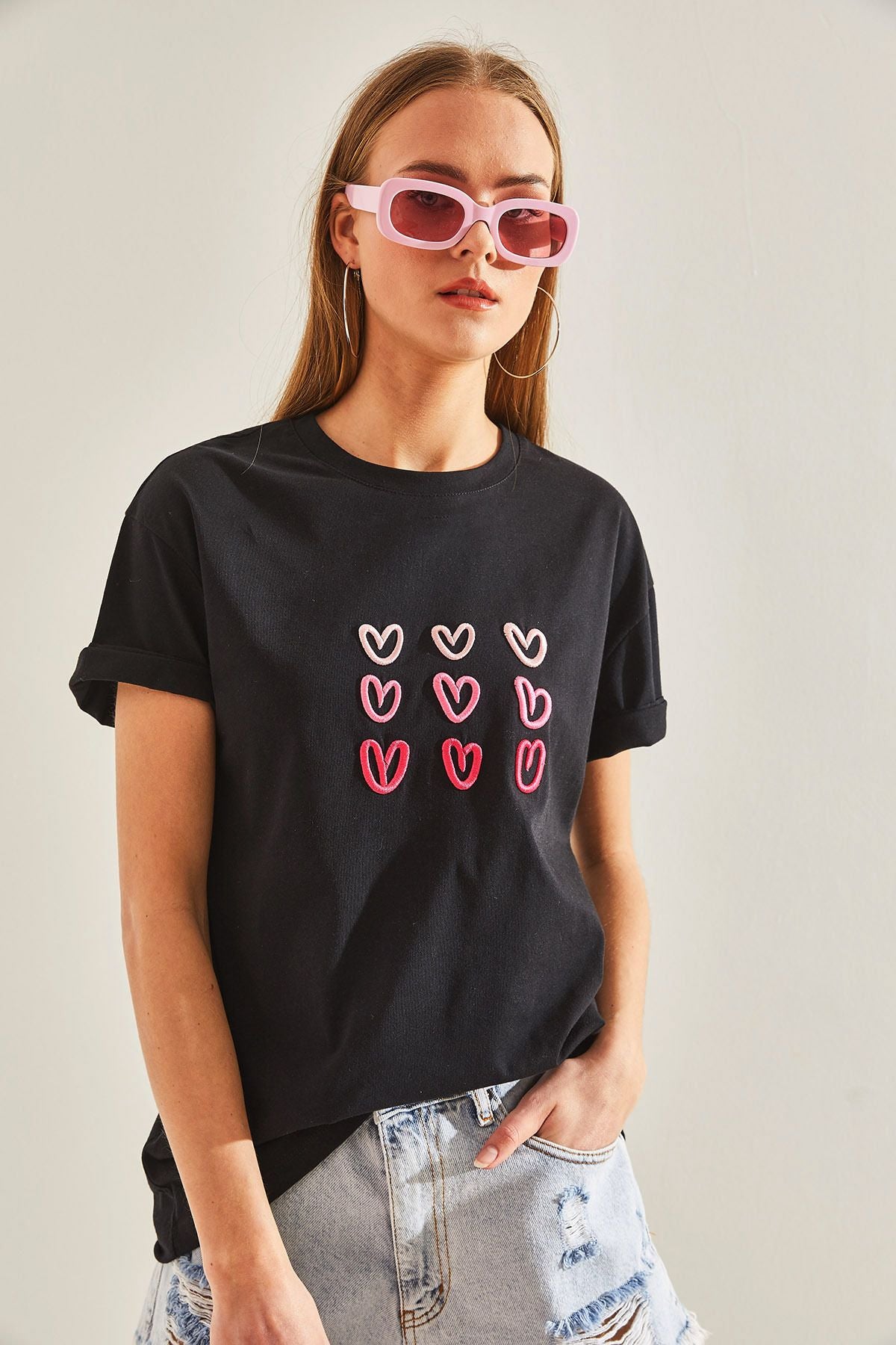 Women's Heart Printed Tshirt