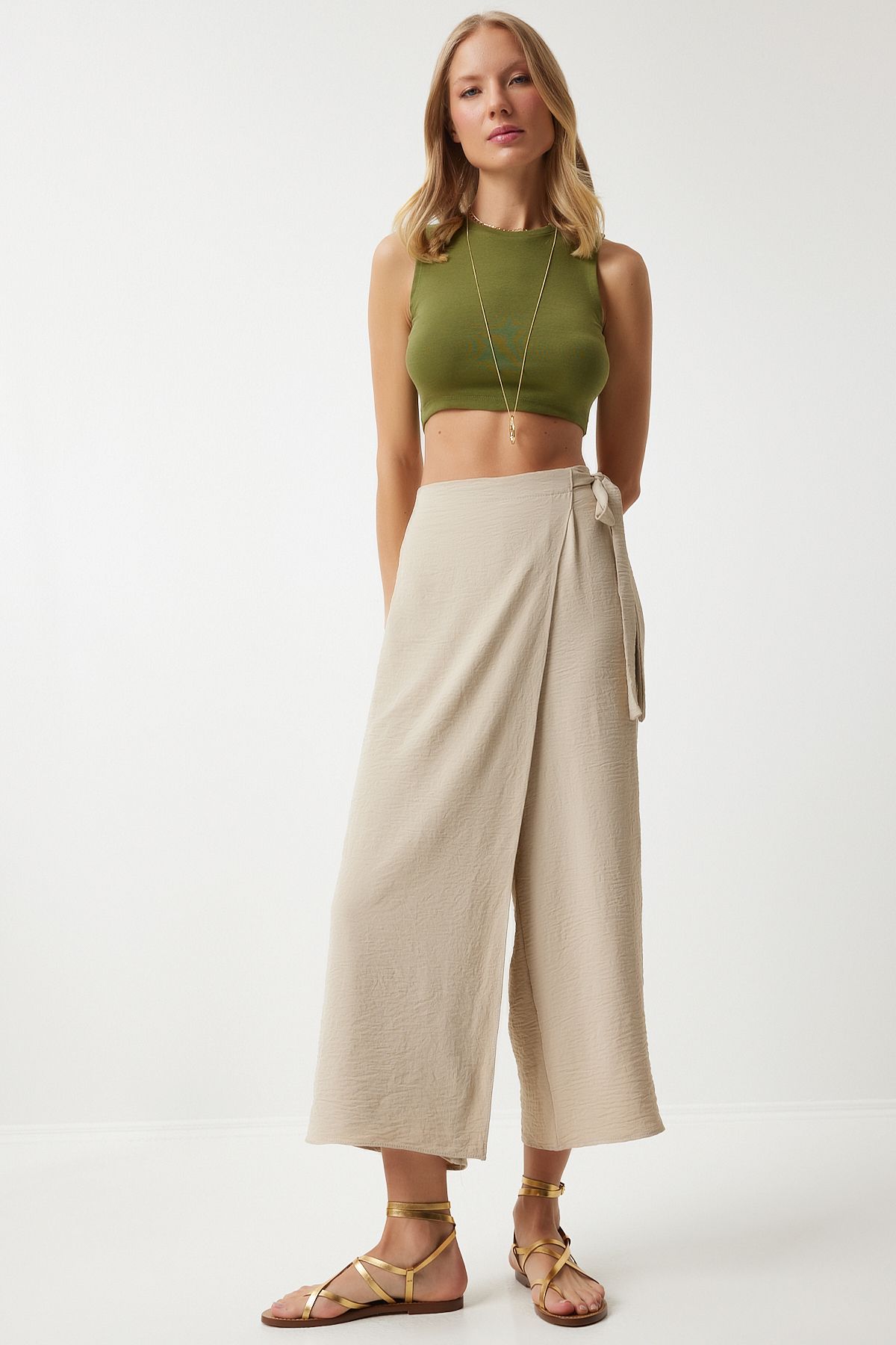 Women's Cream Skirt -Looking Ayrrin Shalwar Trousers de00033