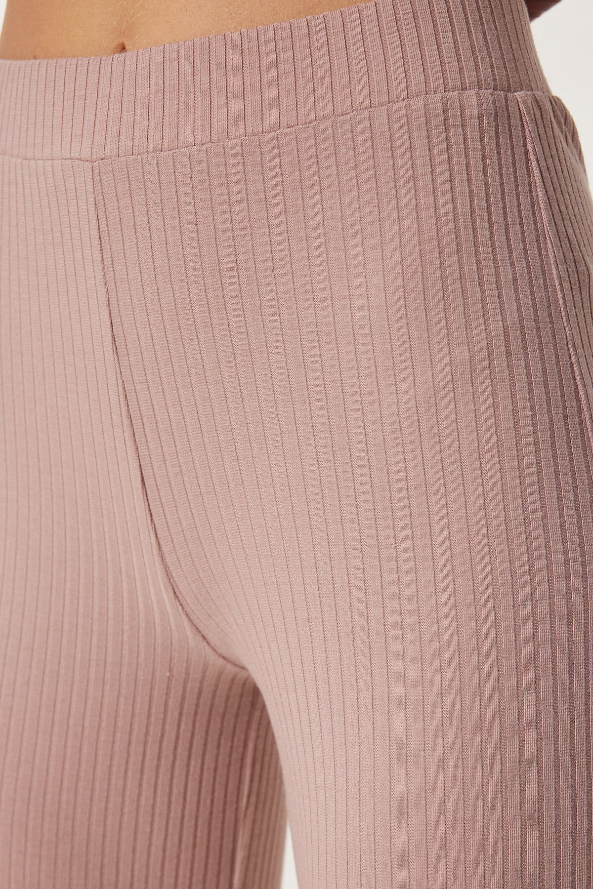 Female Powdered Casual Wick Knit Blouse Pants Set OW00054