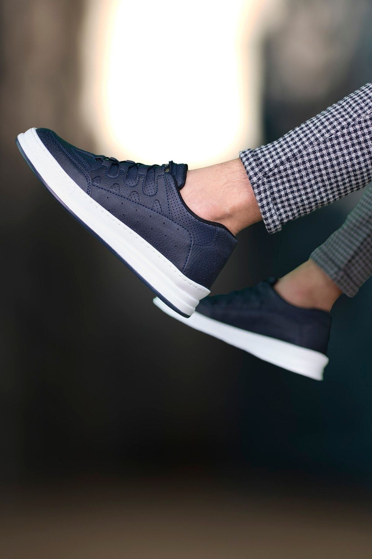 Navy blue white male sneaker 0012728