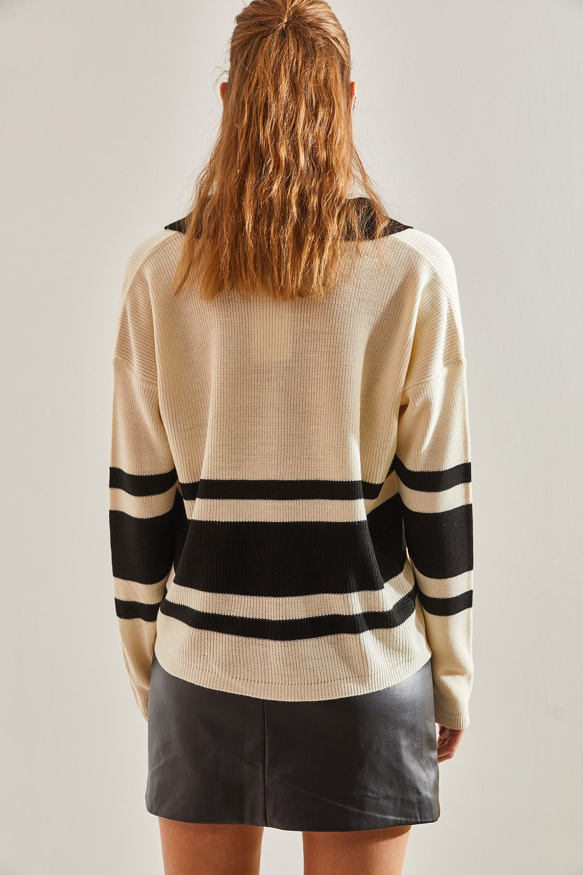 WOMEN'S Polo Yaka button knitwear sweater