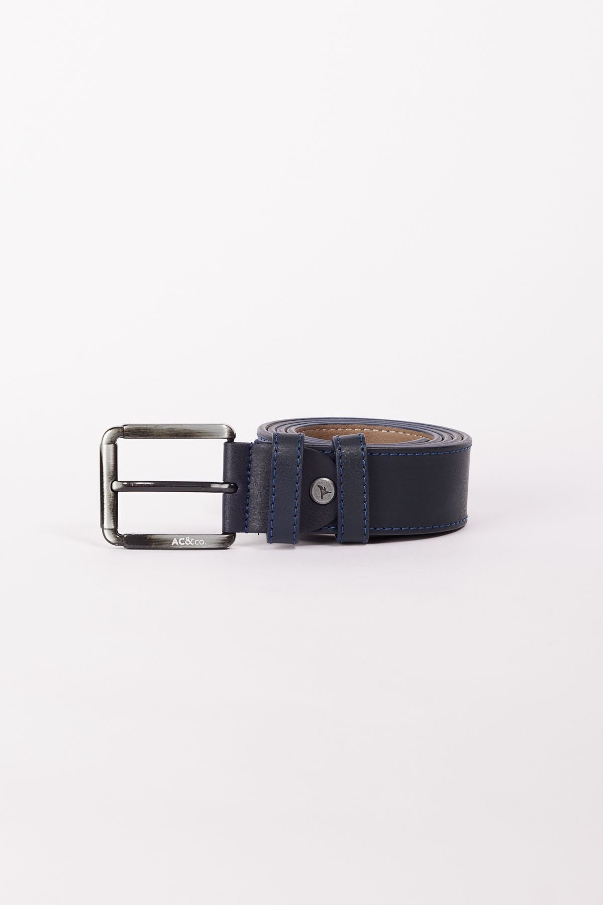 Men's Navy Blue Casual Artificial Leather Jean Jeans Belt