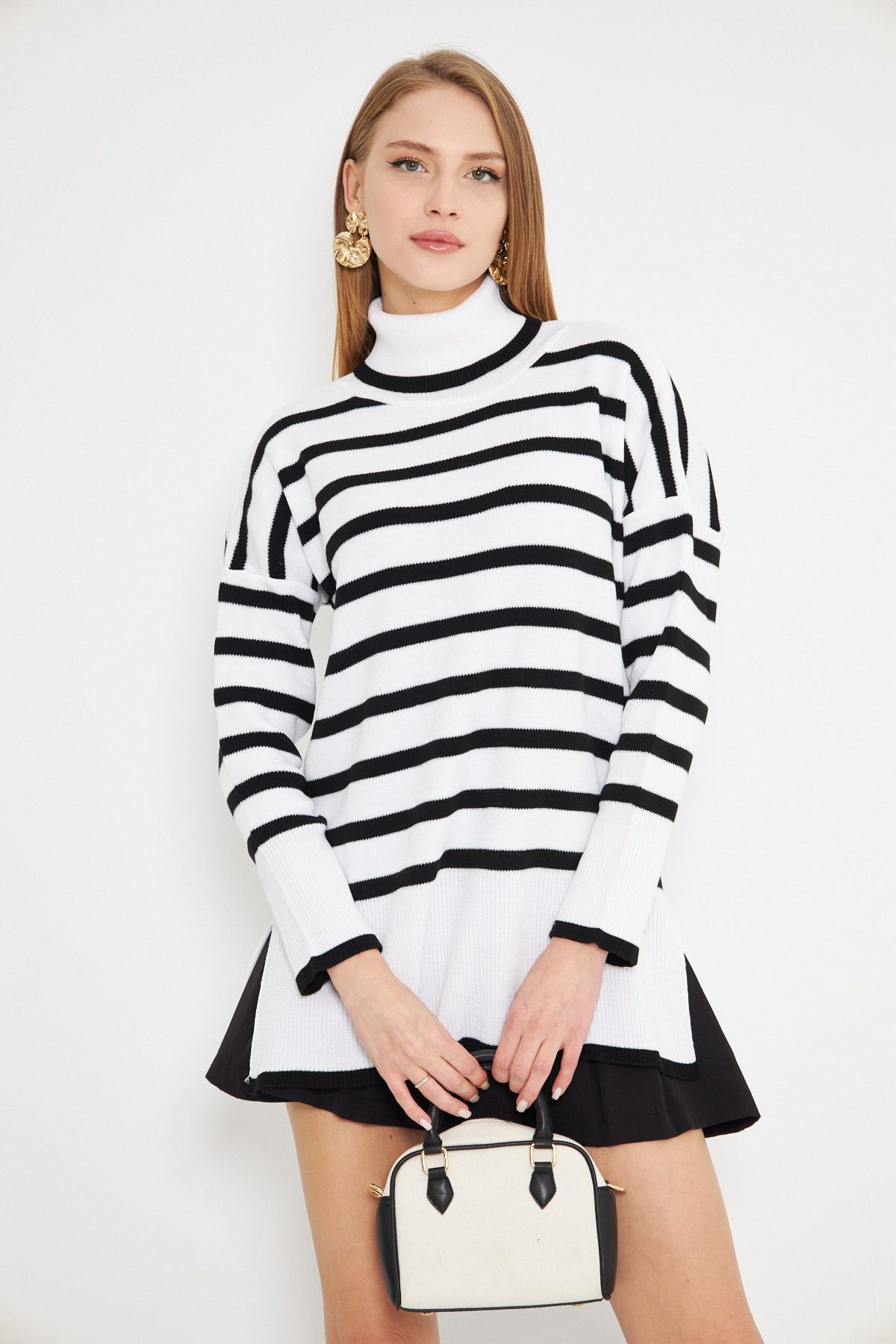 WOMEN ECRU FISHER striped knitwear sweater ARM-24K012007