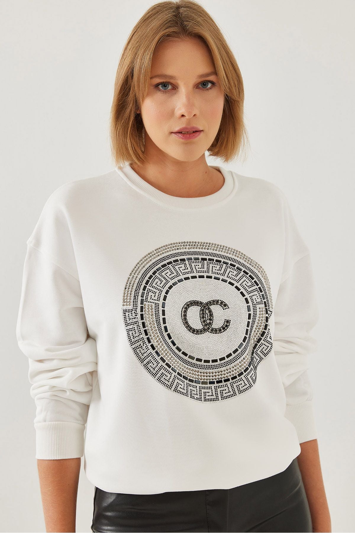 Women's Stone Embroidered Sweatshirt 1562 60251965