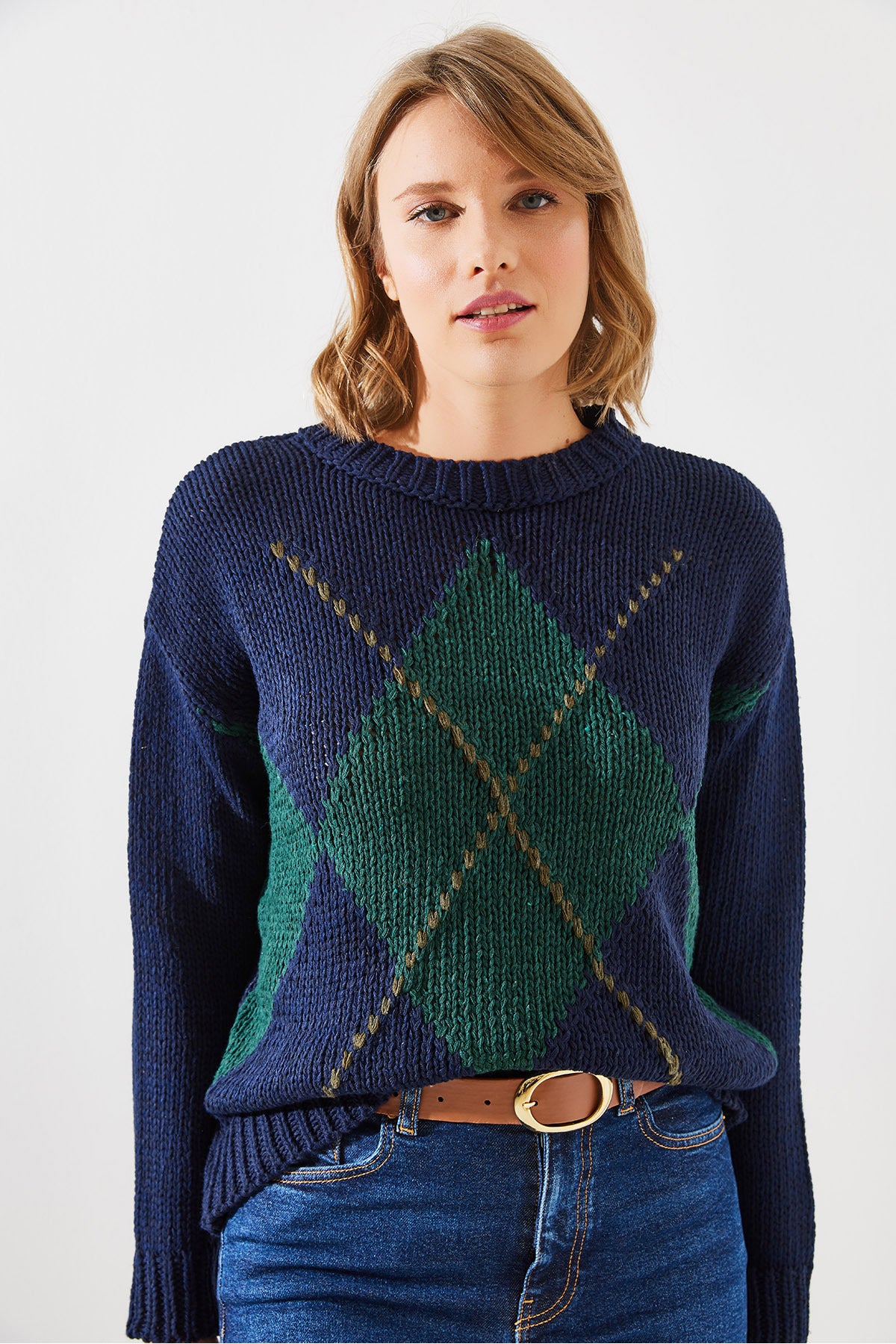 Women's Checkered Sweater 20246195