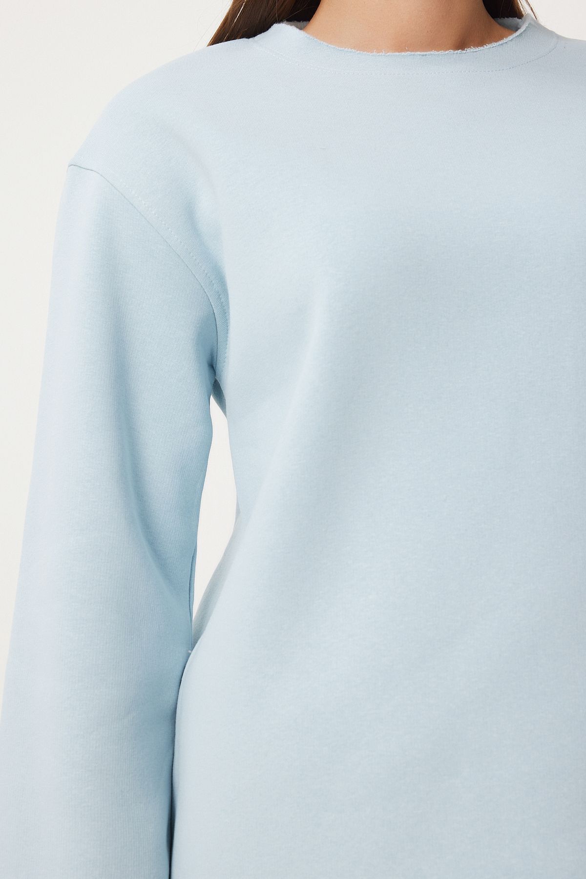 Woman Sky Blue Blue Sweet Sweatshirt NJ00131