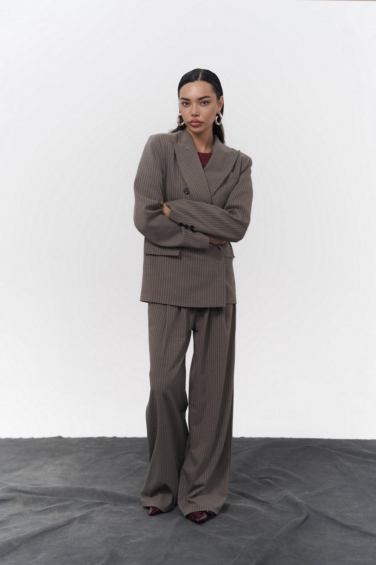 Bianda striped smoked blazer