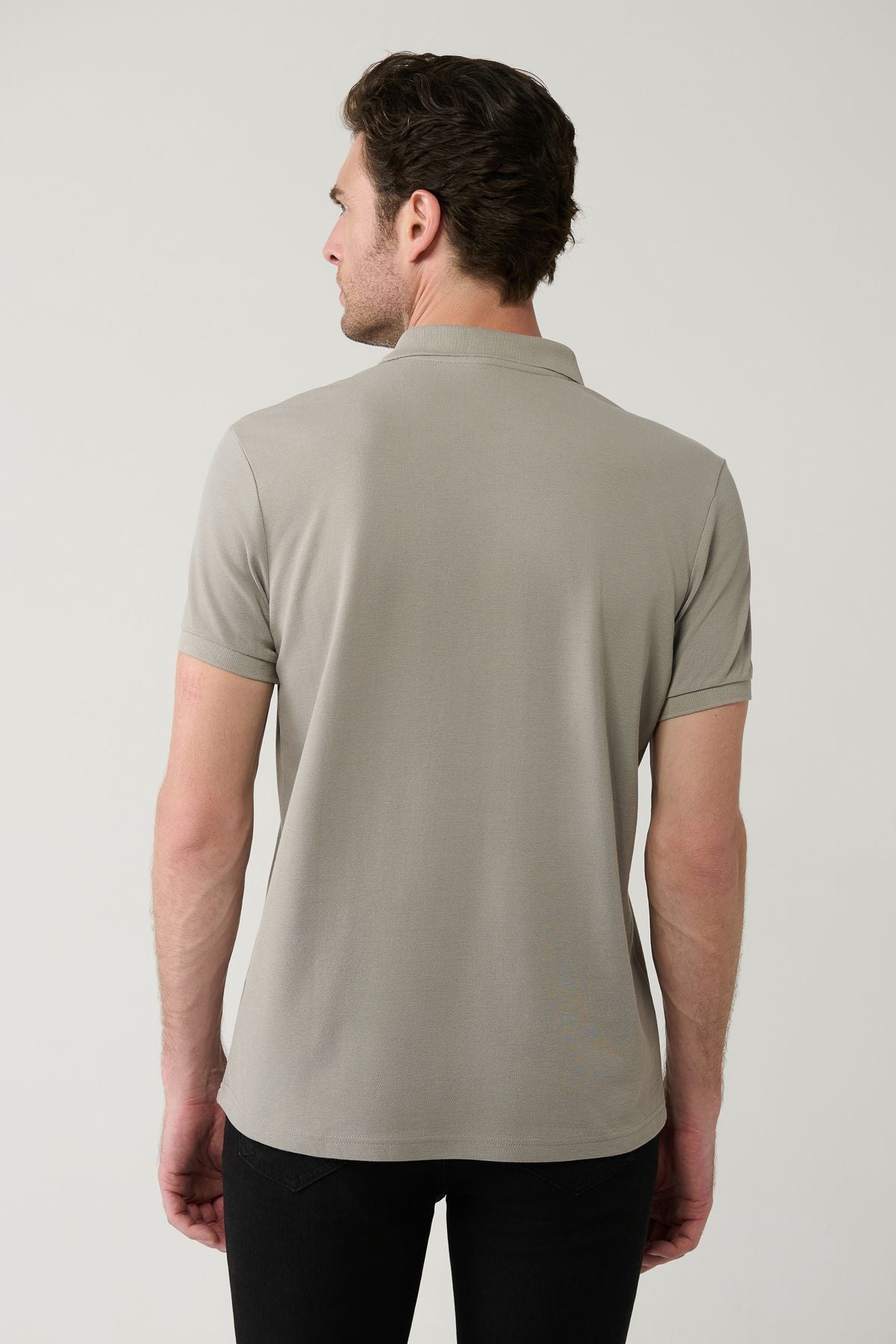 Men's Stone 100 %Cotton Cool Polo Yaka T-Shirt E001004