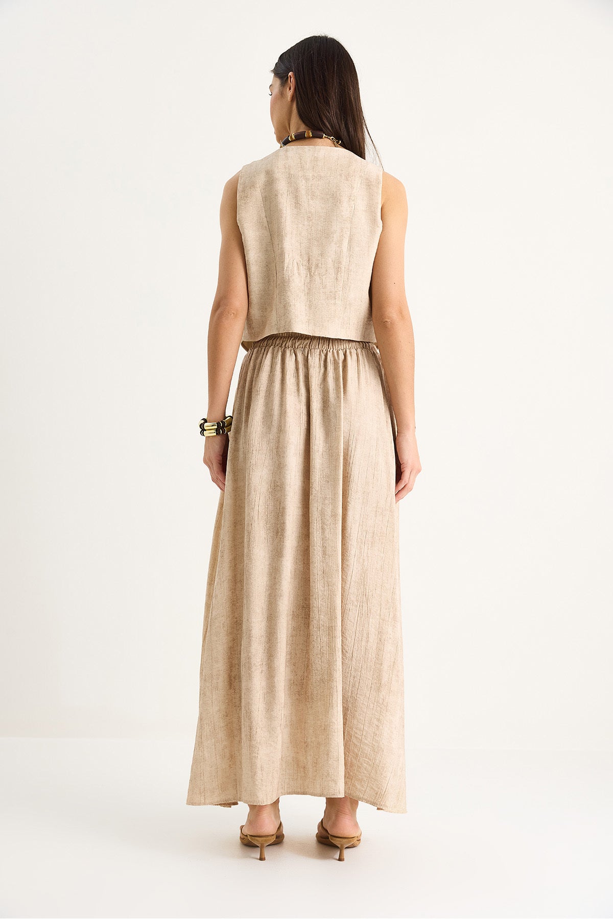 Women's Vest Pocket Detailed Flared Skirt Suit 9294 60281004