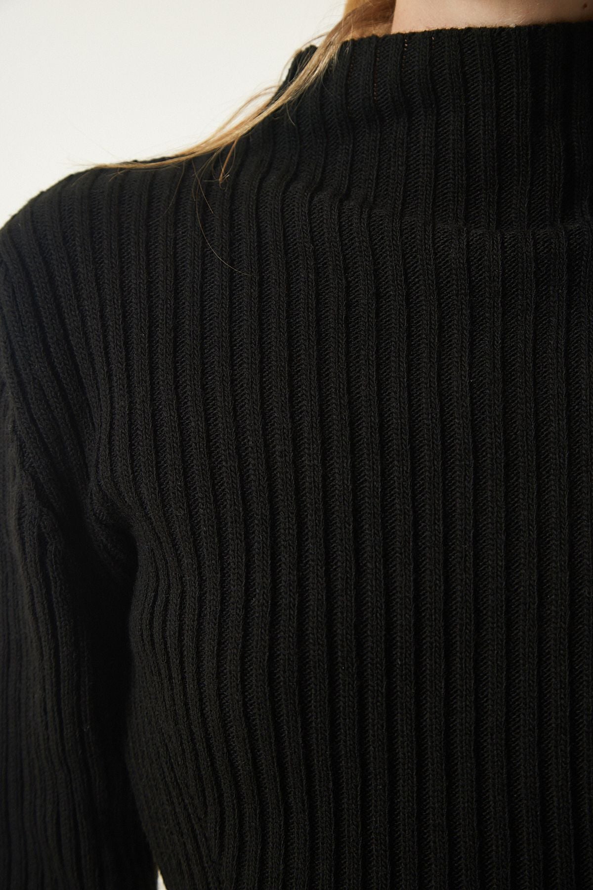 Black wick bell knitwear dress pf00052