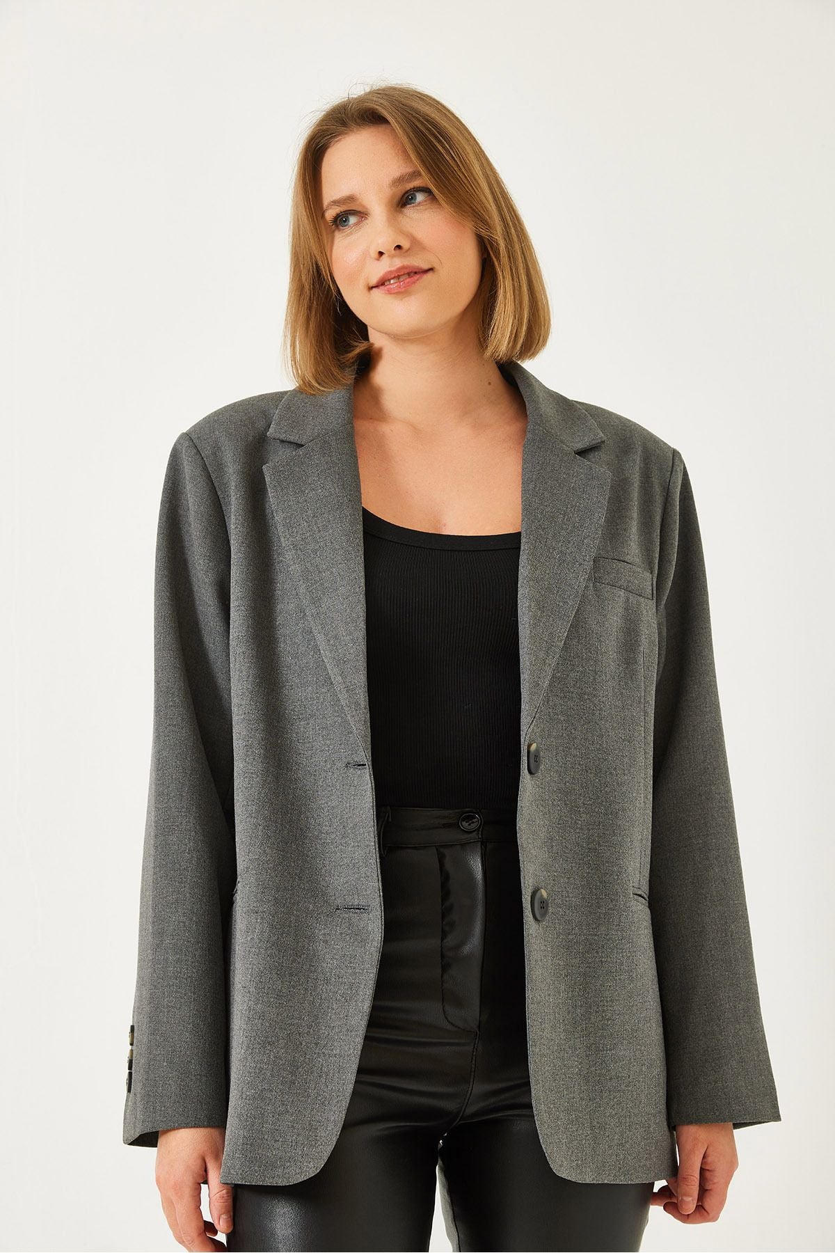 WOMEN'S PLACE Double Pocket Lined Blazer Jacket 3338 60261198