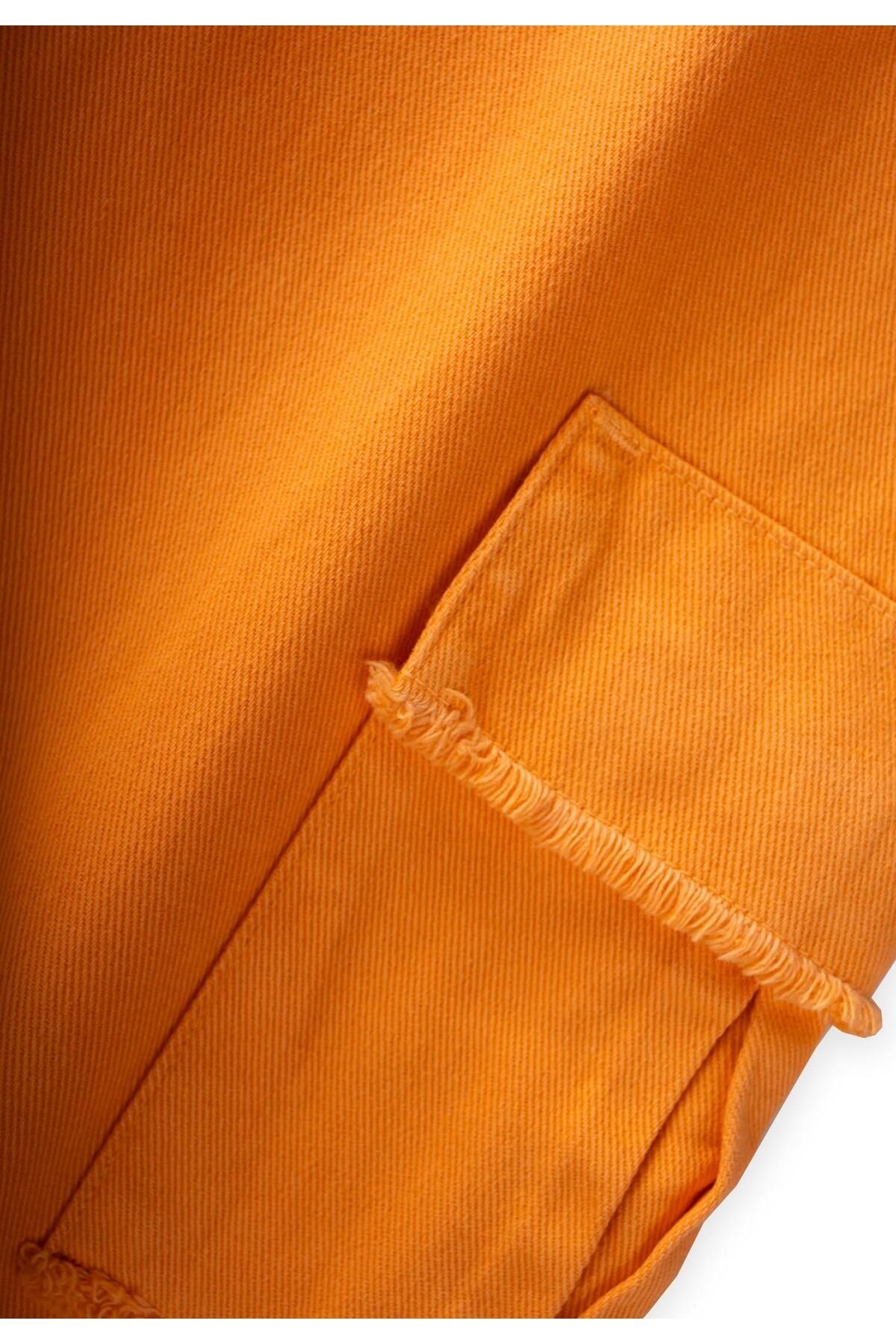 Trousers with Paçalı side pockets 3-9 years orange