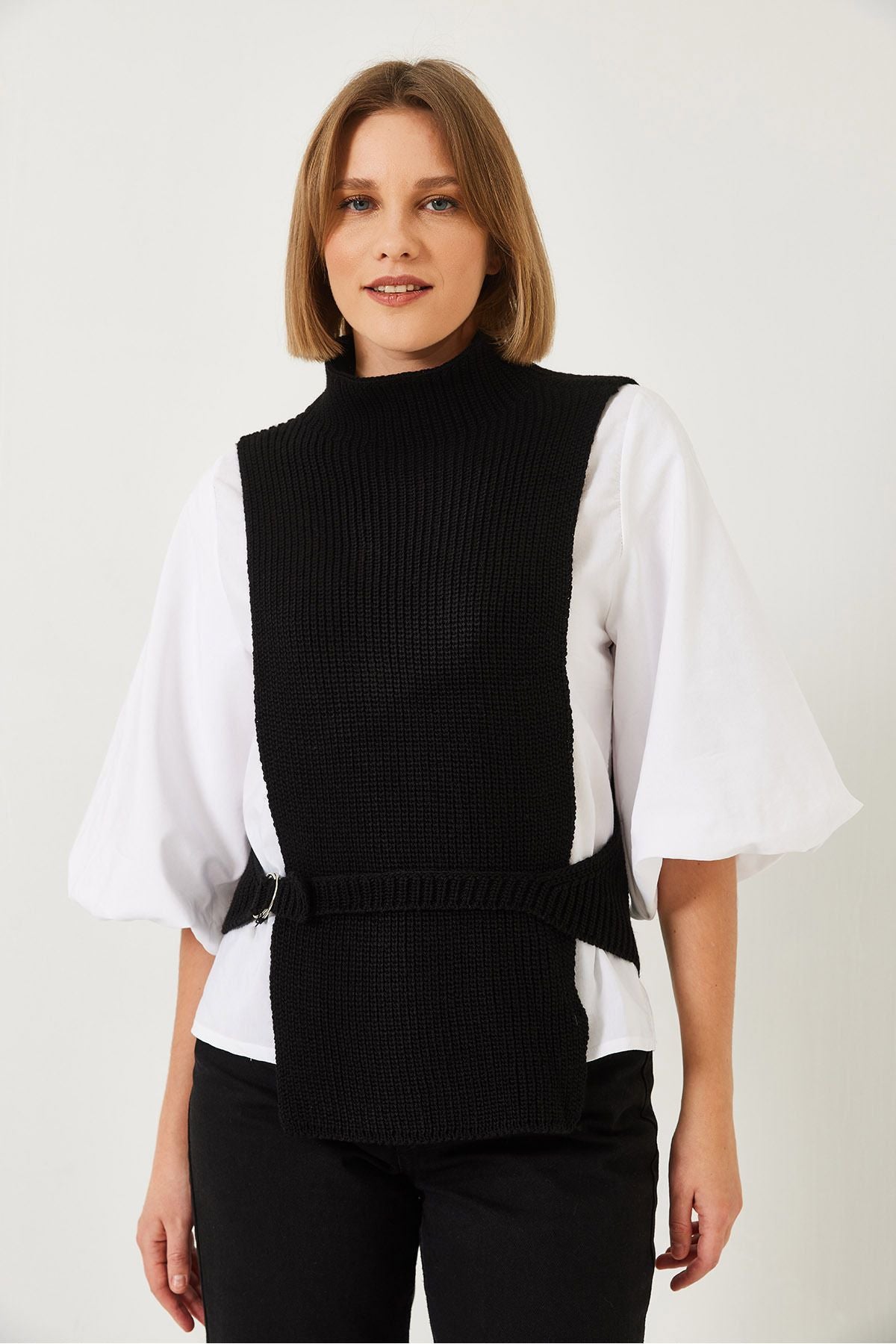 Women's side -binding sweater shirt