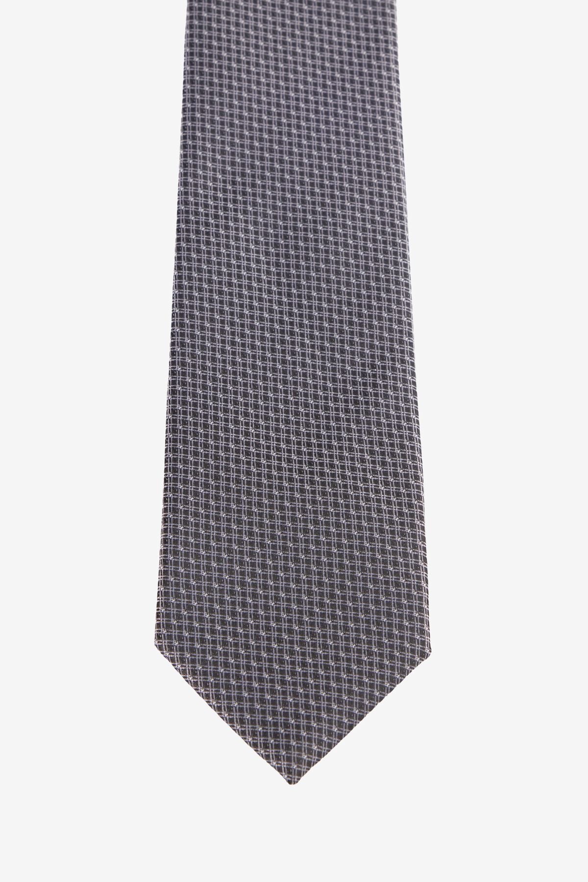 Men's black-and-white patterned tie