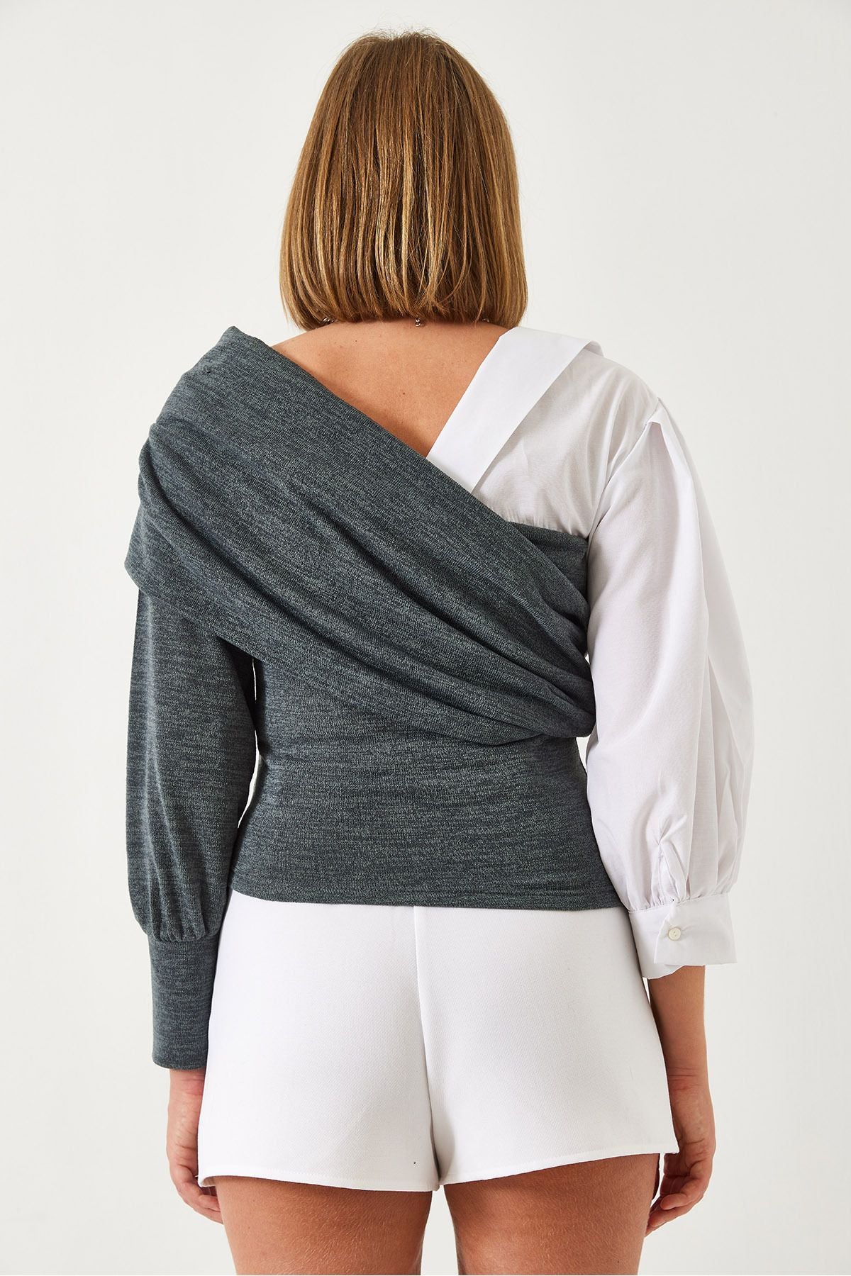 Female Shirt Sleeve Design Knitwear Sweater 60261098