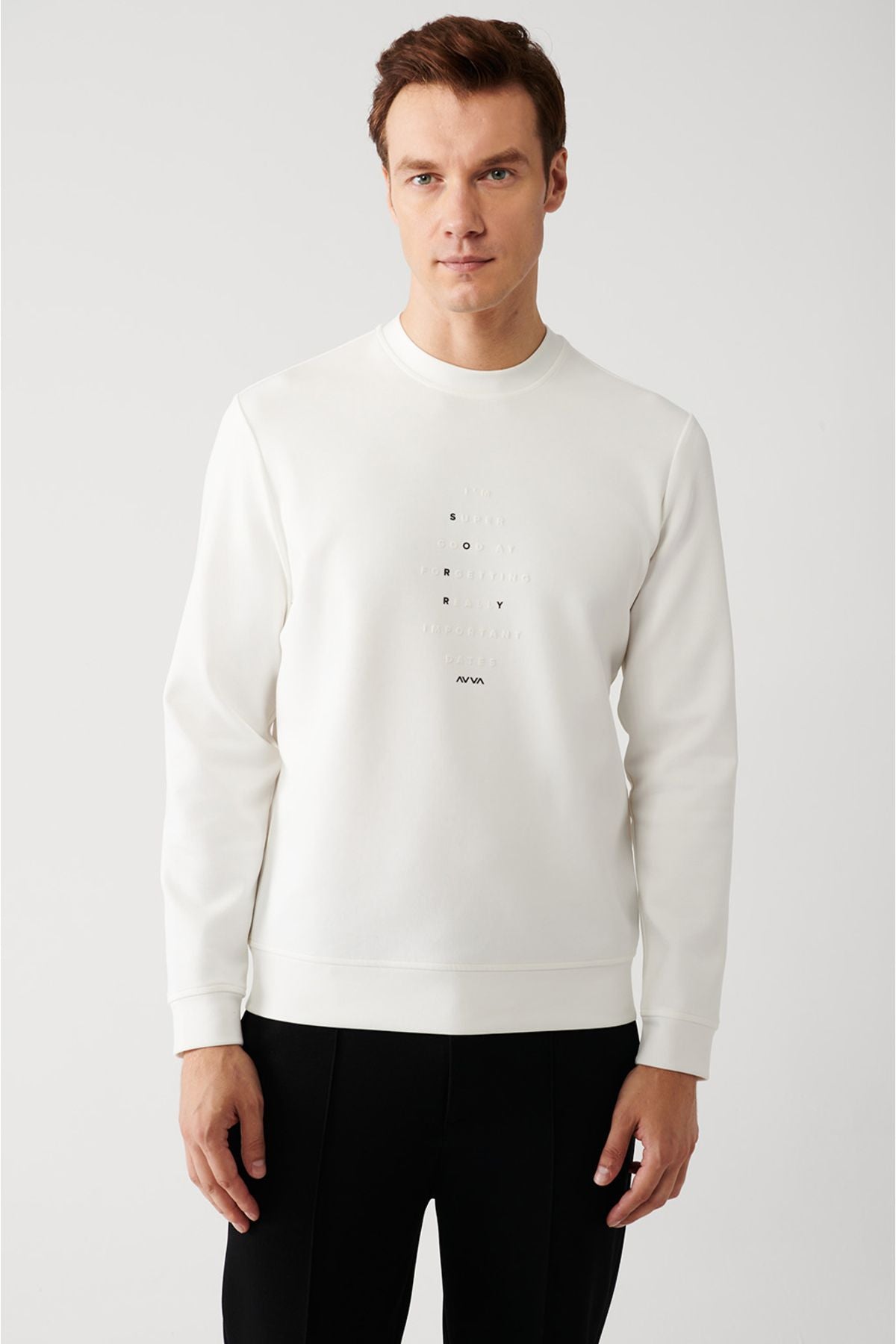 Men's white bike collar interlok fabric printed sweatshirt a32y1383