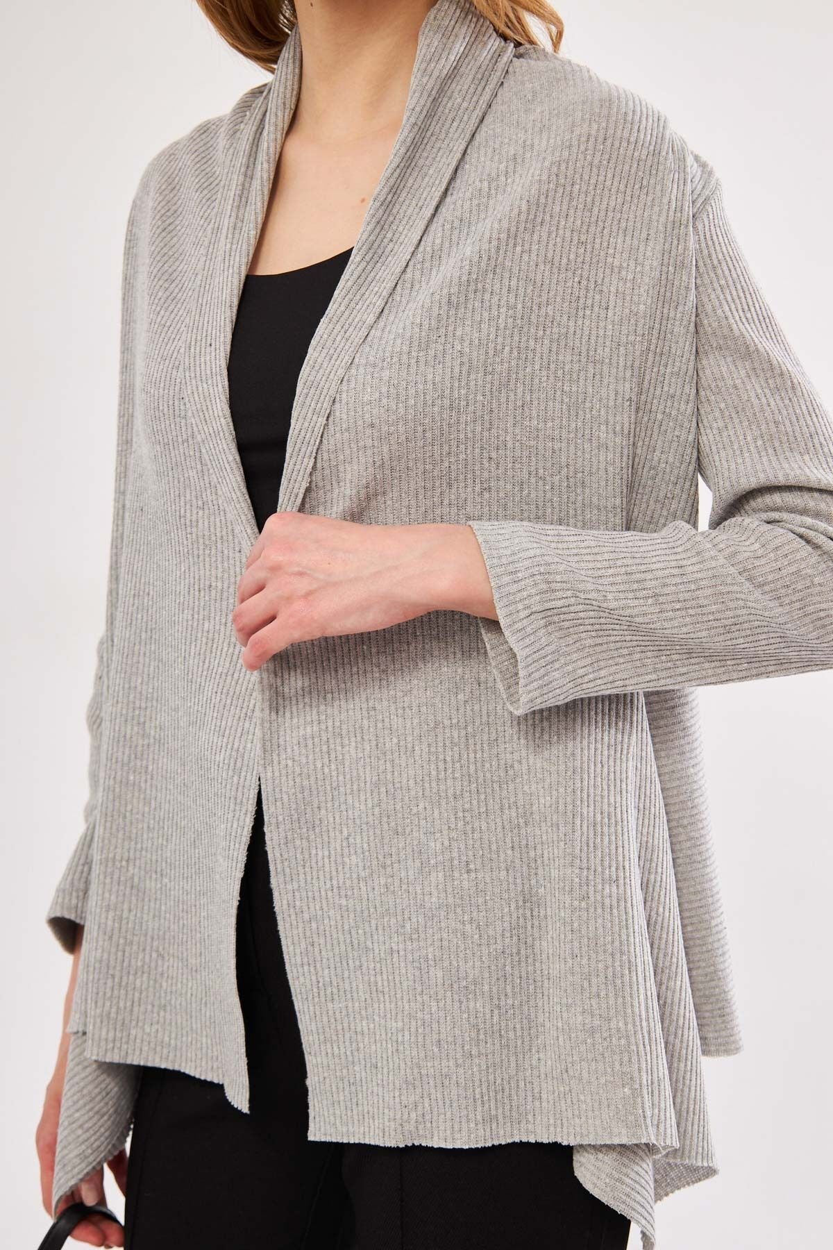 Woman Light Gray Wick Shabby Cardigan ARM-22K001041