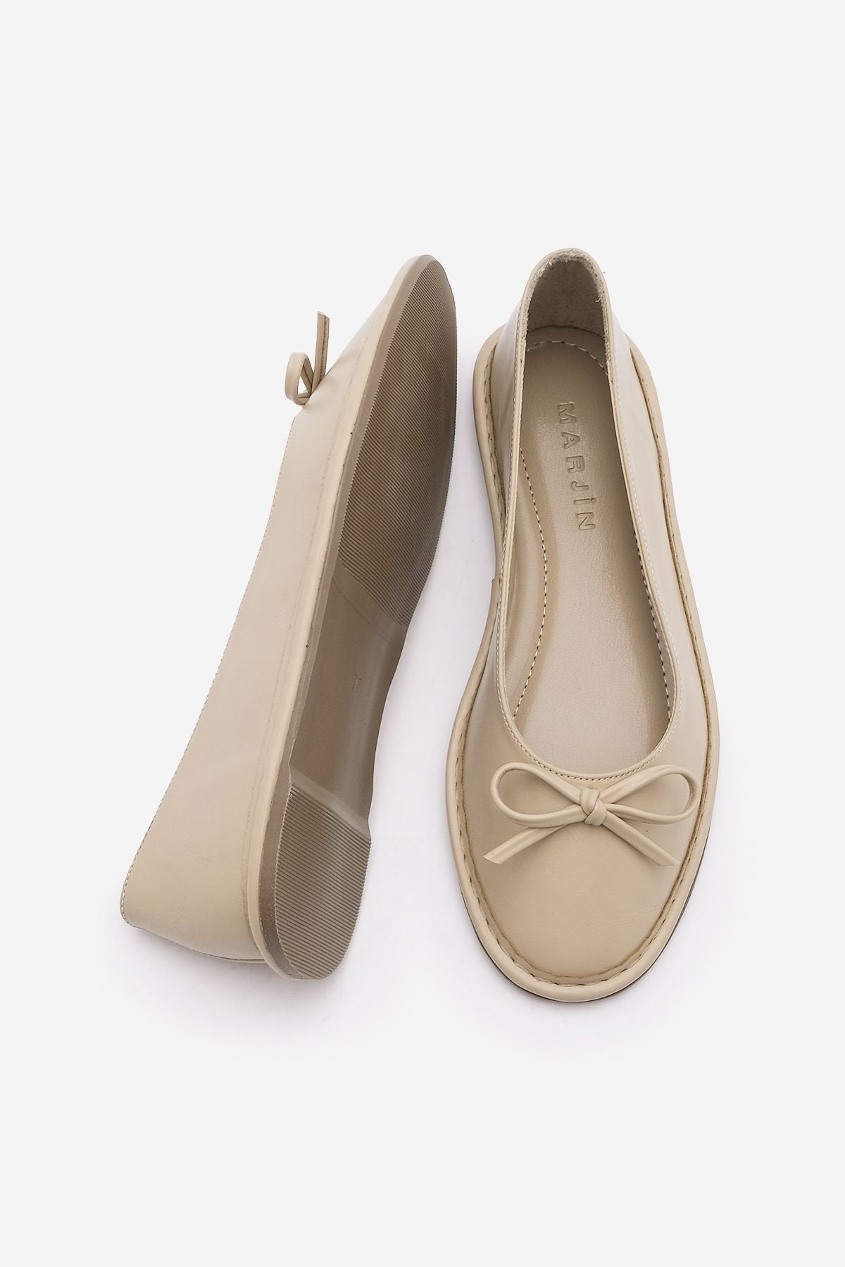 Women's Bow Detail Foldable Babet Linsar Beige