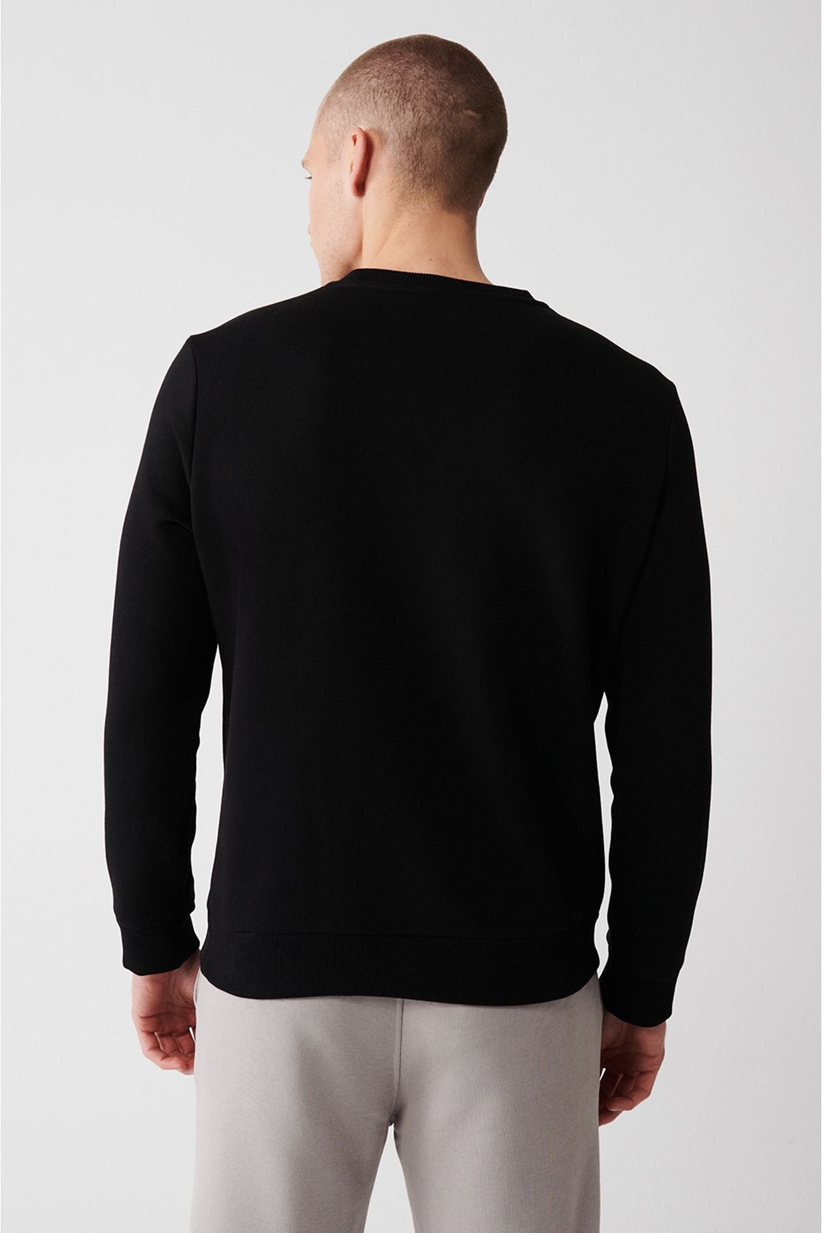 Men's black bike collar 3 -IP Cotton Sweatshirt E001017