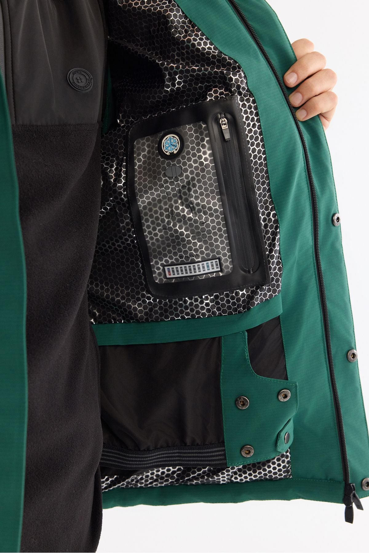 Men's Green Hopper Water Protector Windproof -20 degrees resistant inflatable ski coat A42y6159
