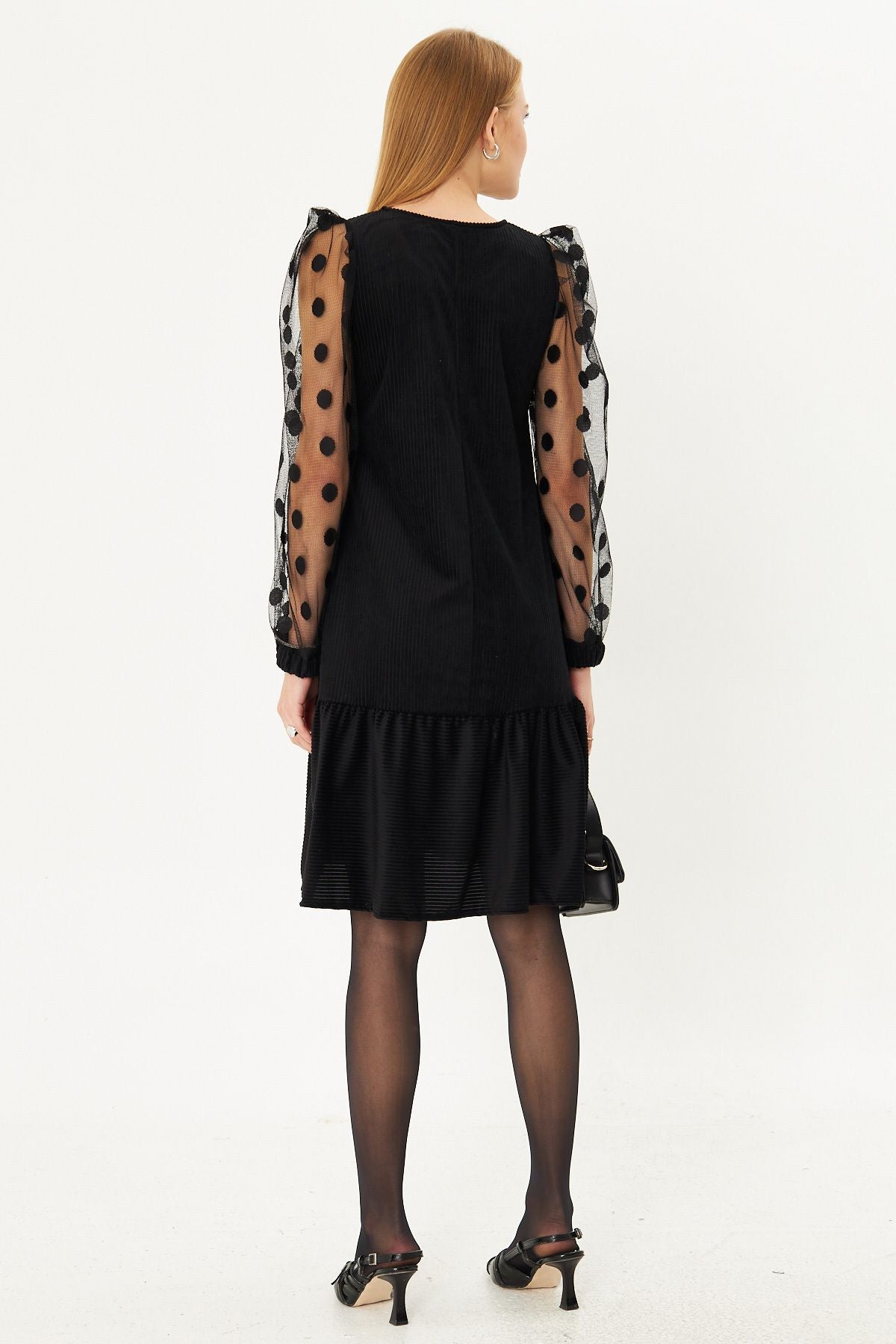 Female black arm tulle six firfirli dress ARM-20K001110