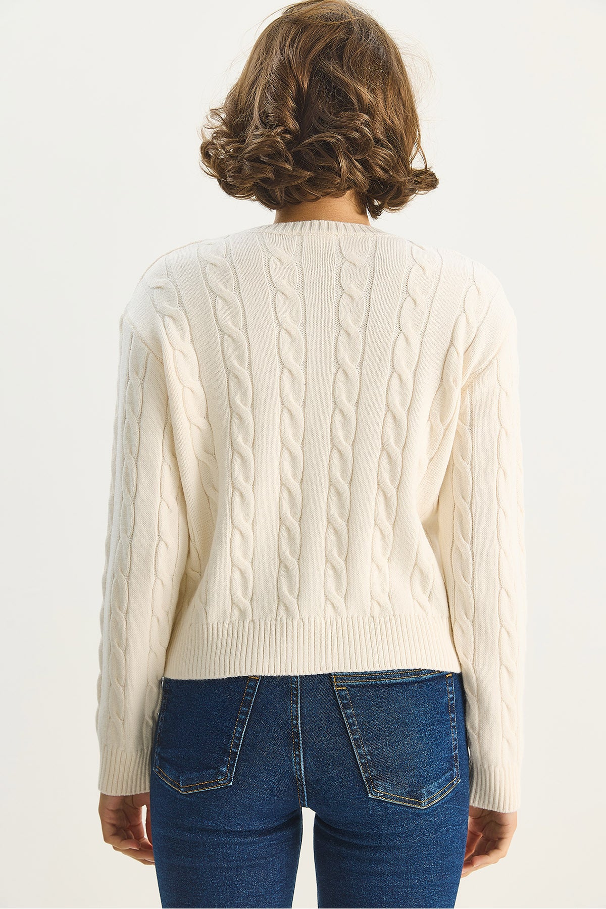Women's Crew Neck Hair Knitted Knitwear Sweater TK251073 60283705