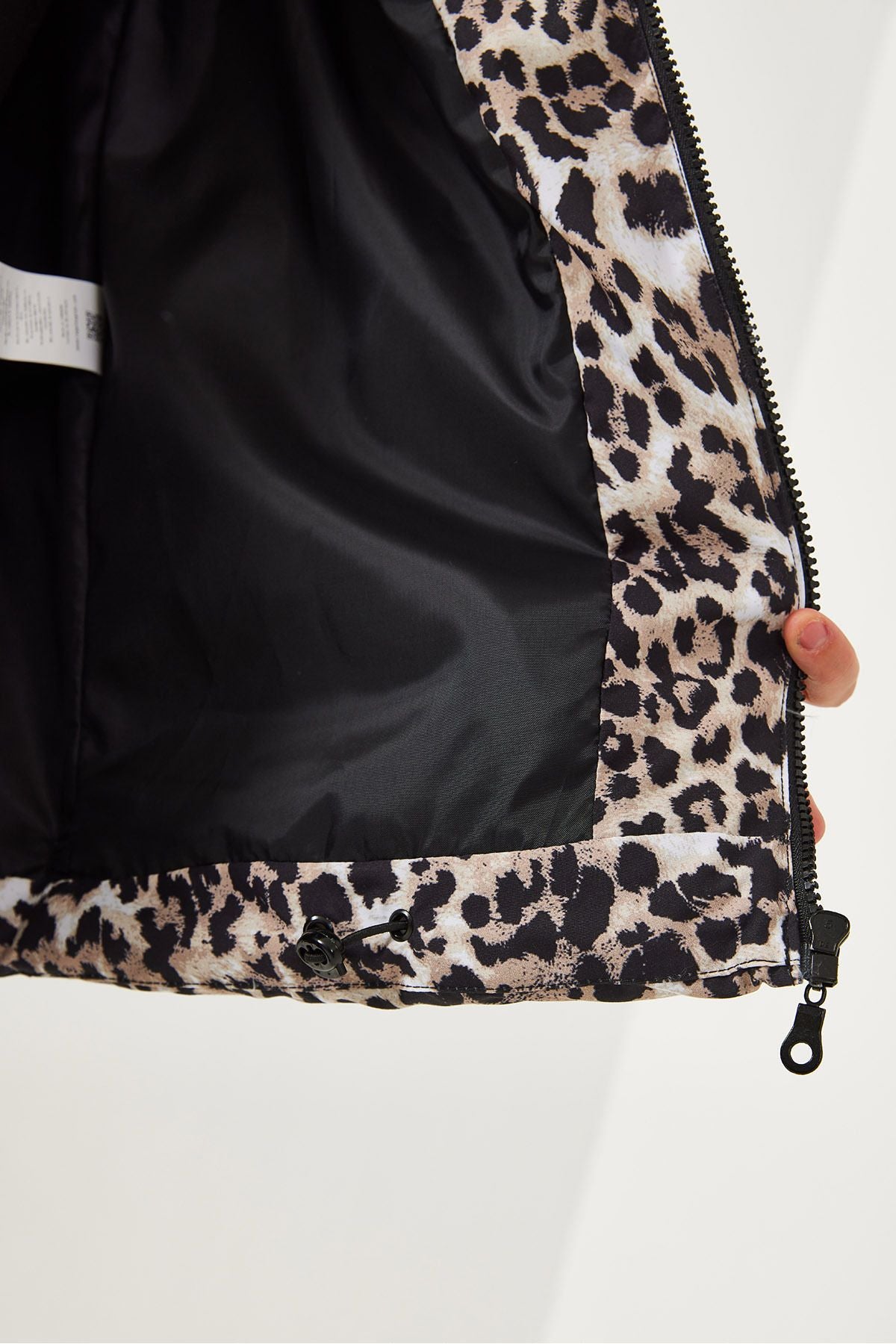 Female Fisherman Collar Leopard Patterned Swelling Vest 938128 60351234