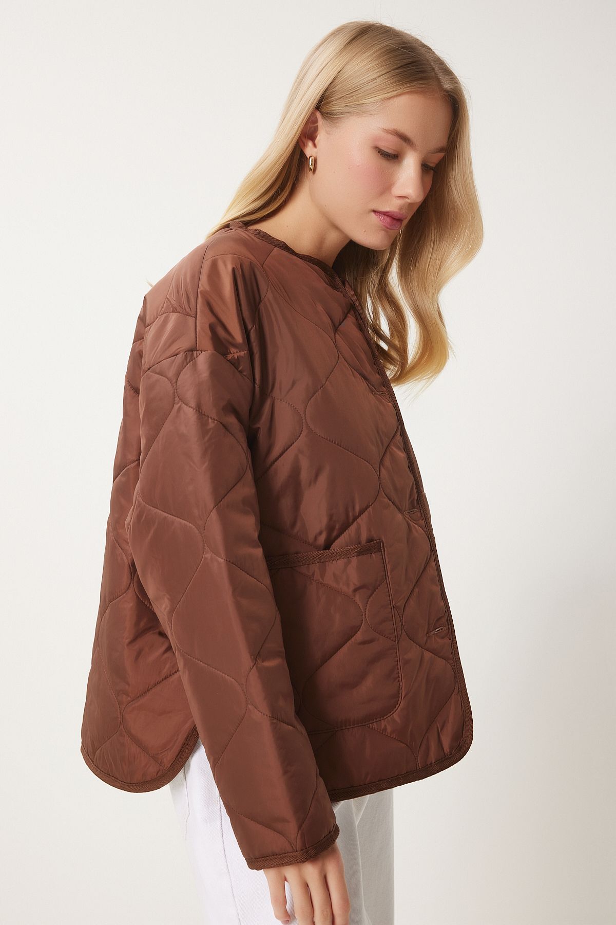 Female Brown Wide Cepone Jacket FN03395