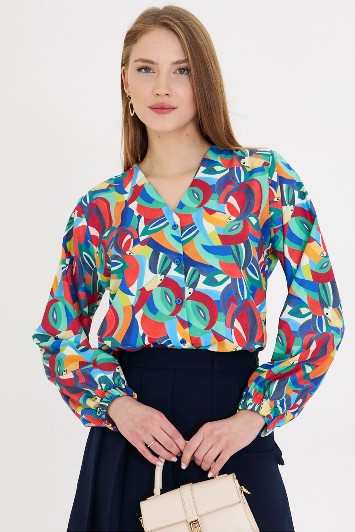 Women's Saks Sleeves with rubber patterned shirt ARM-25Y001014