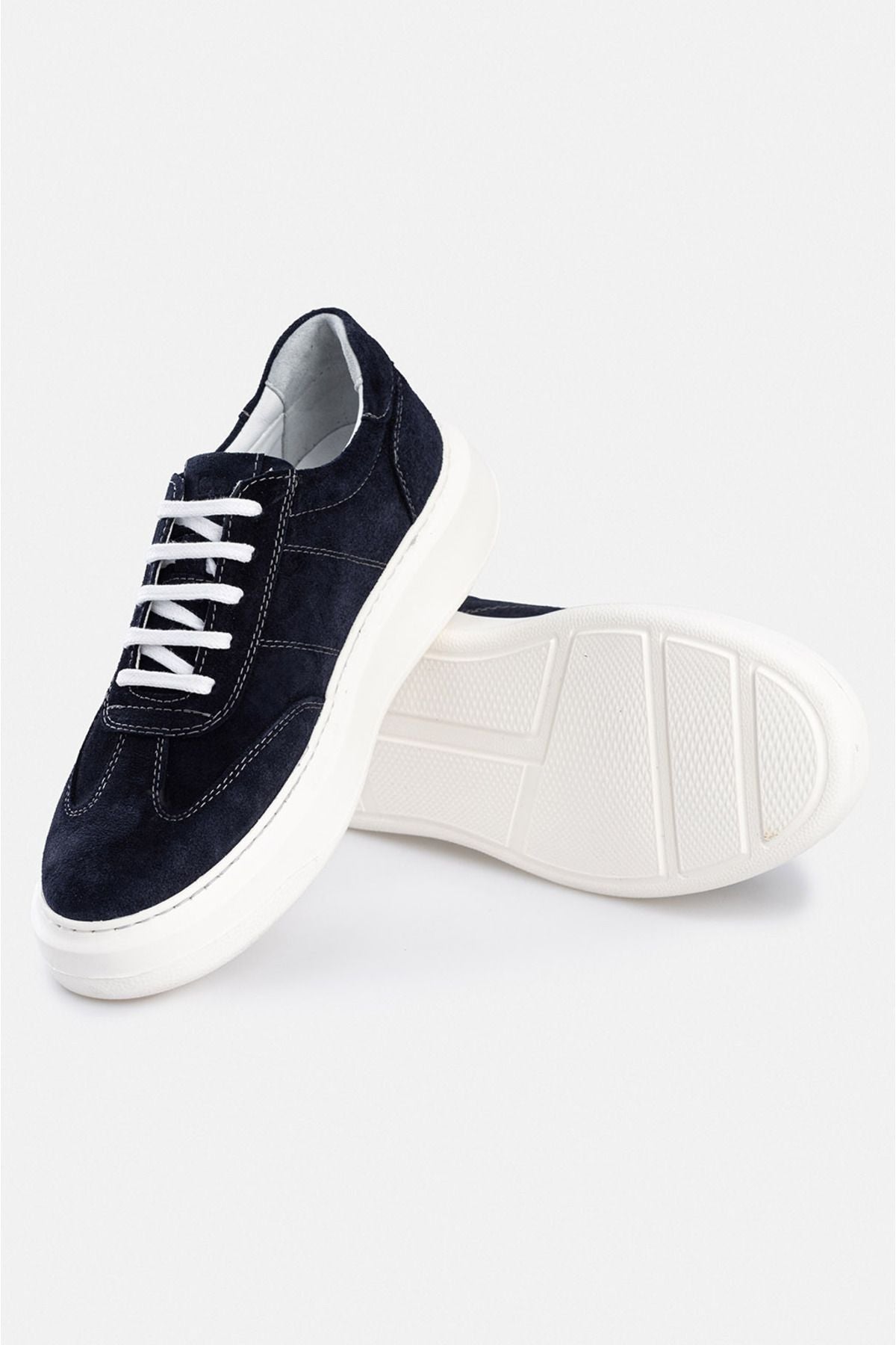 Ανδρικά παπούτσια σε μπλε Navy 100% Suede Flexible Base Casual Παπούτσια B008002