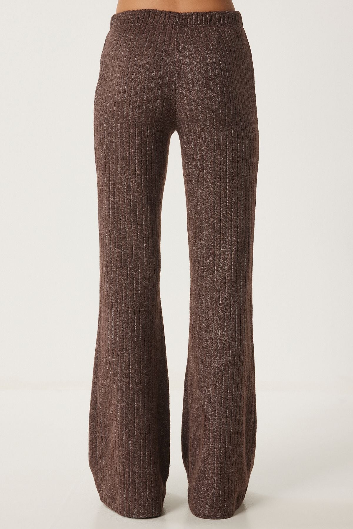 Female brown comfortable wick knitted blouse trousers set RG00047
