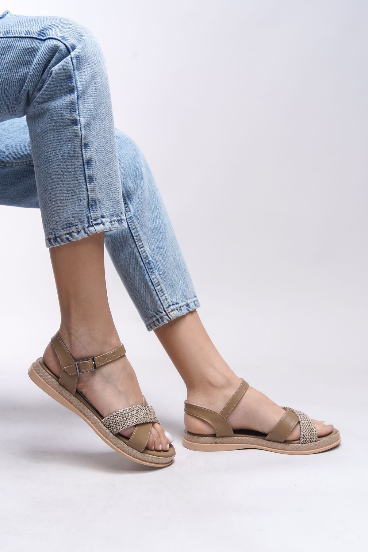 WOMEN SANDALT 0012059 mink mat